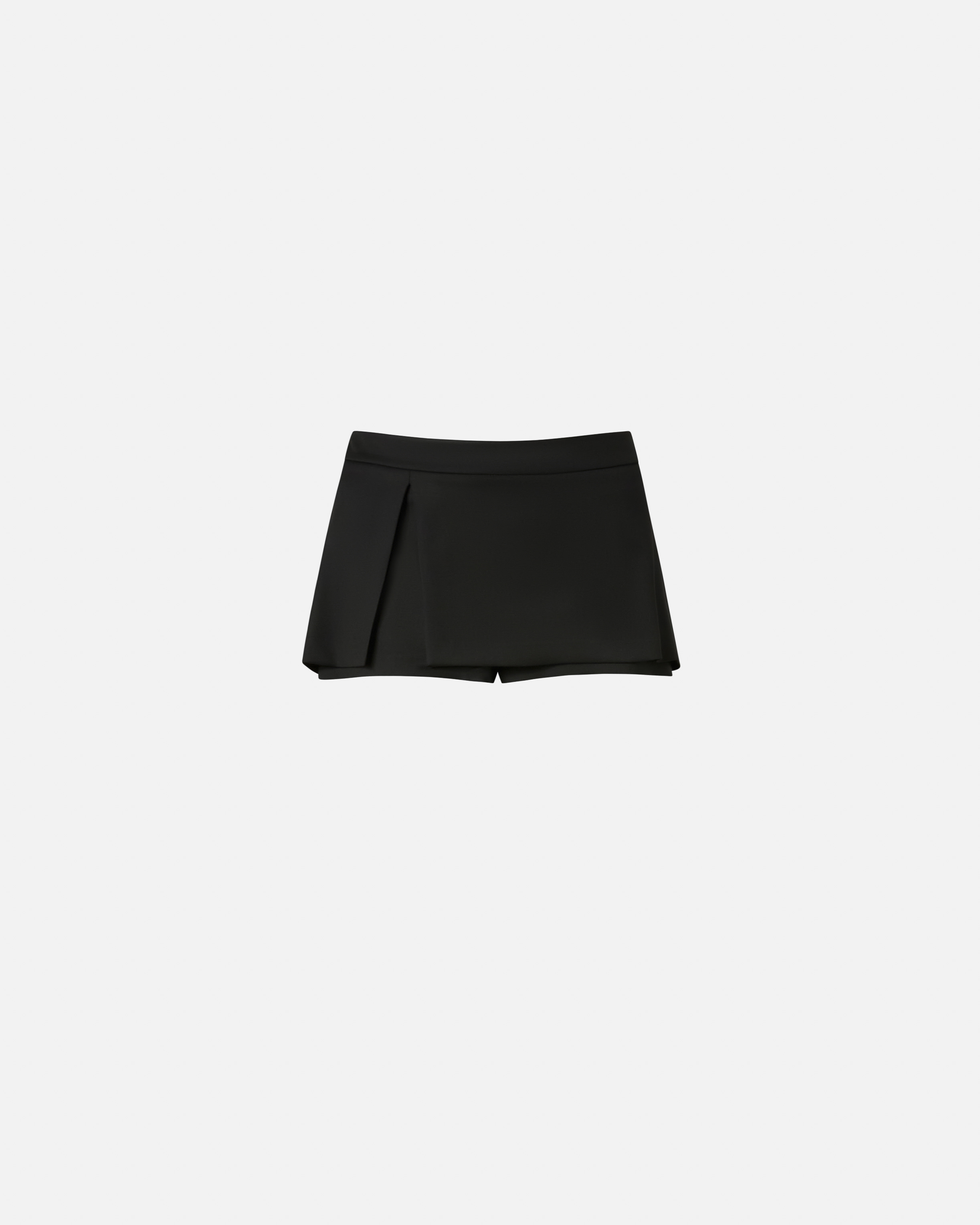 Pinko Flannel Mini Skirt-effect Shorts In Limo Black