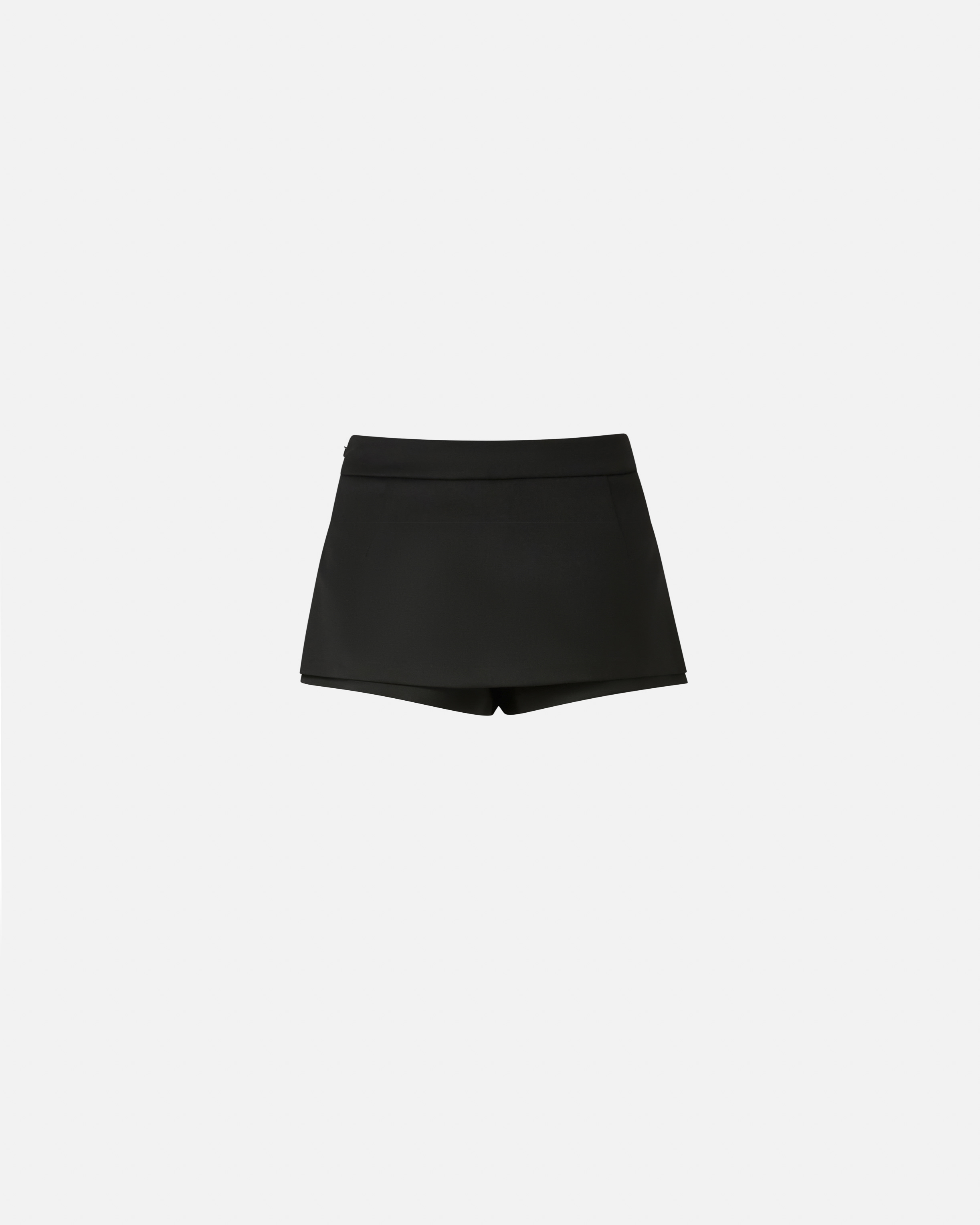 Pinko Flannel Mini Skirt-effect Shorts In Limo Black