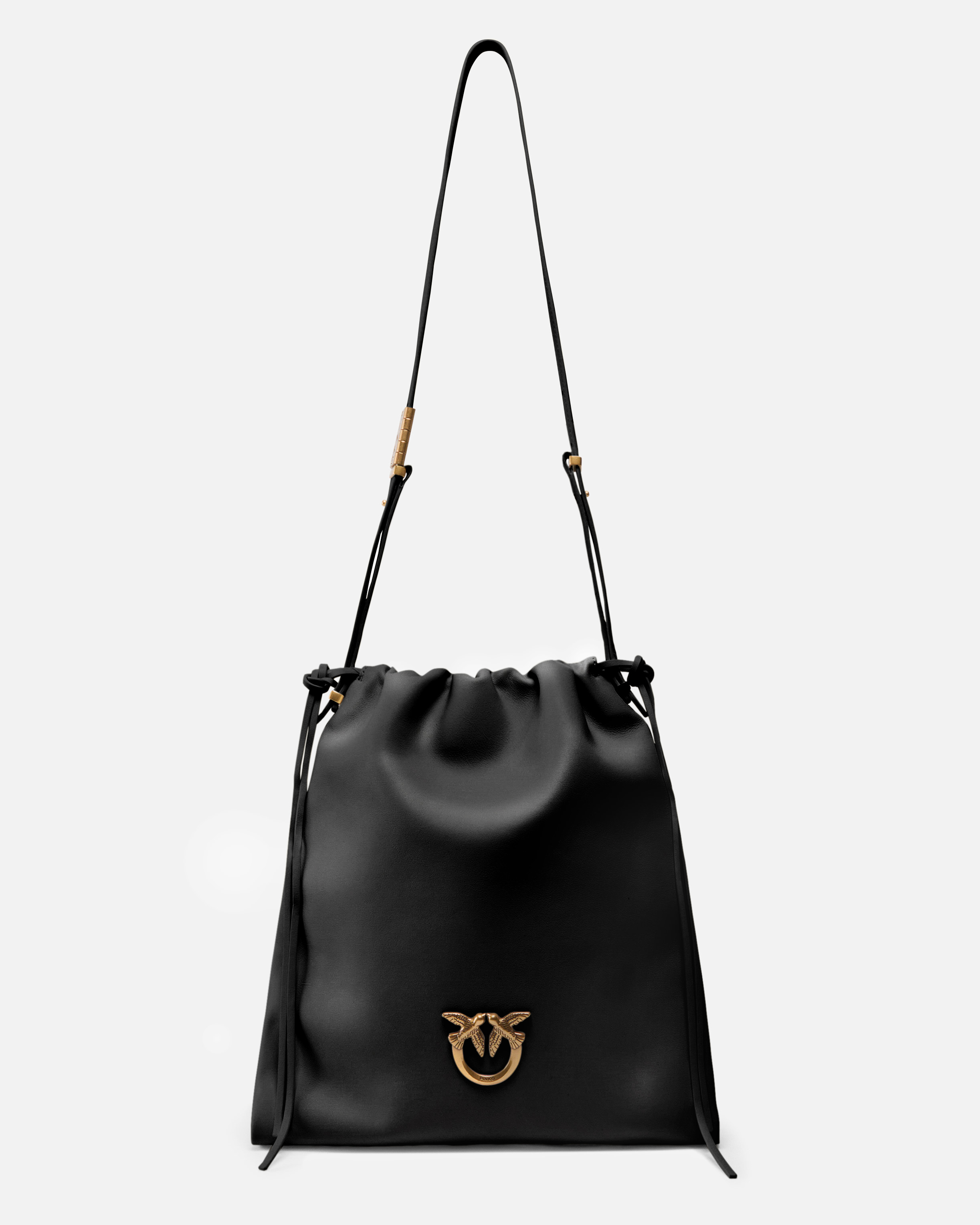 Pinko Soft Leather Square Bag With Logo