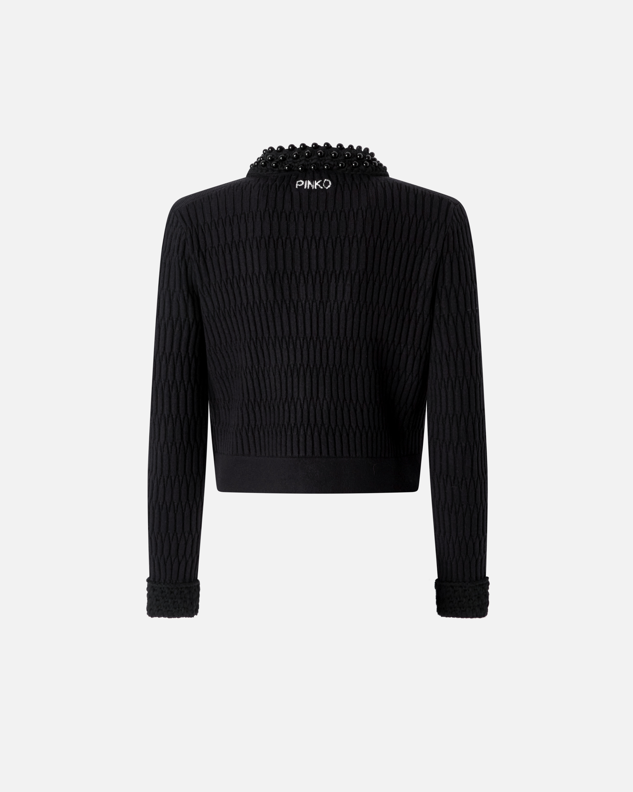 Pinko Masquerade Cardigan In Limo Black