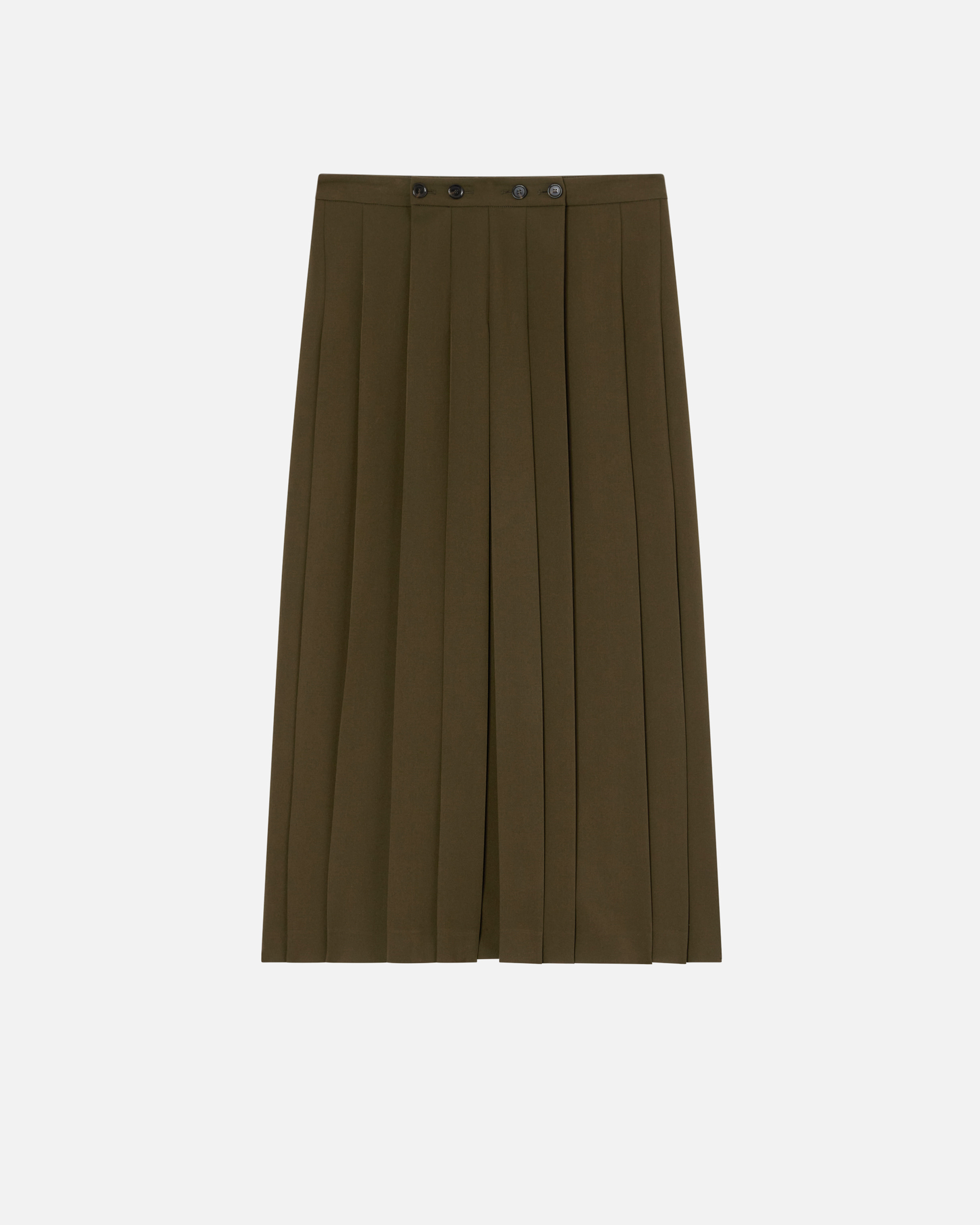 Pinko Long Skirt With Pleating In Green-amazonia