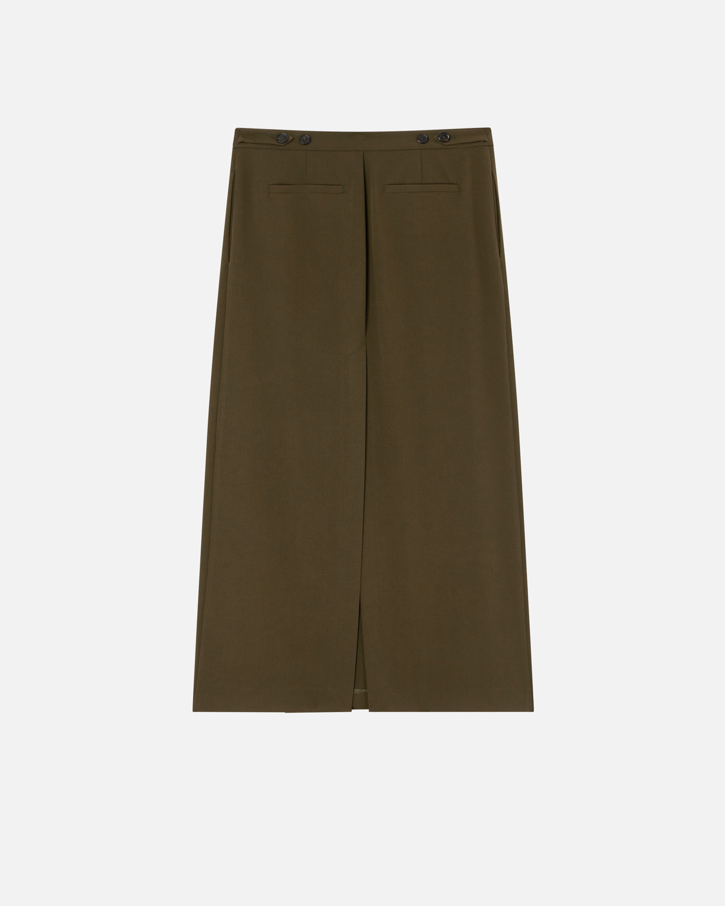 Pinko Long Skirt With Pleating In Green-amazonia