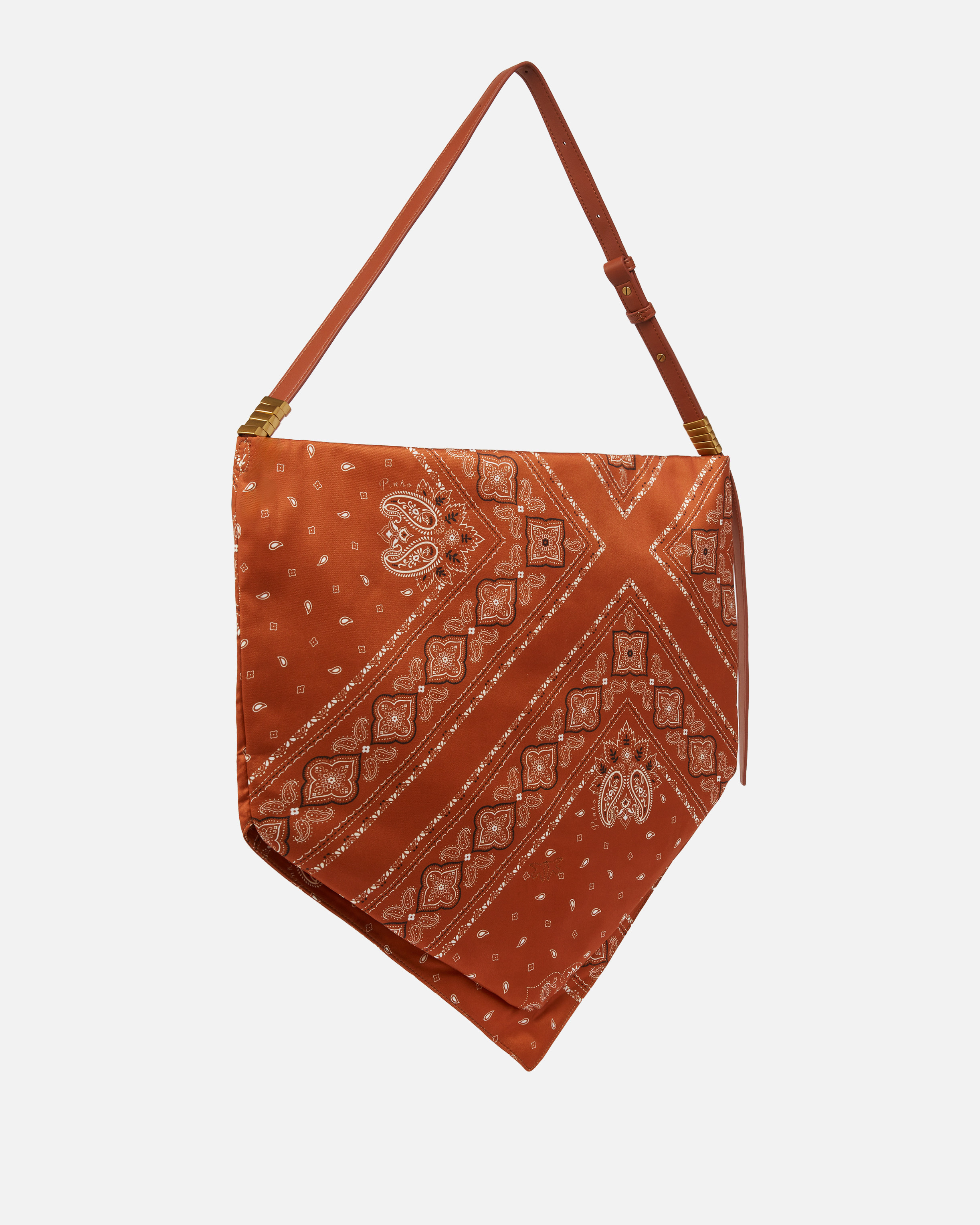 Pinko Medium Size Scarf Shoulder Bag In Bandana Print Fabric