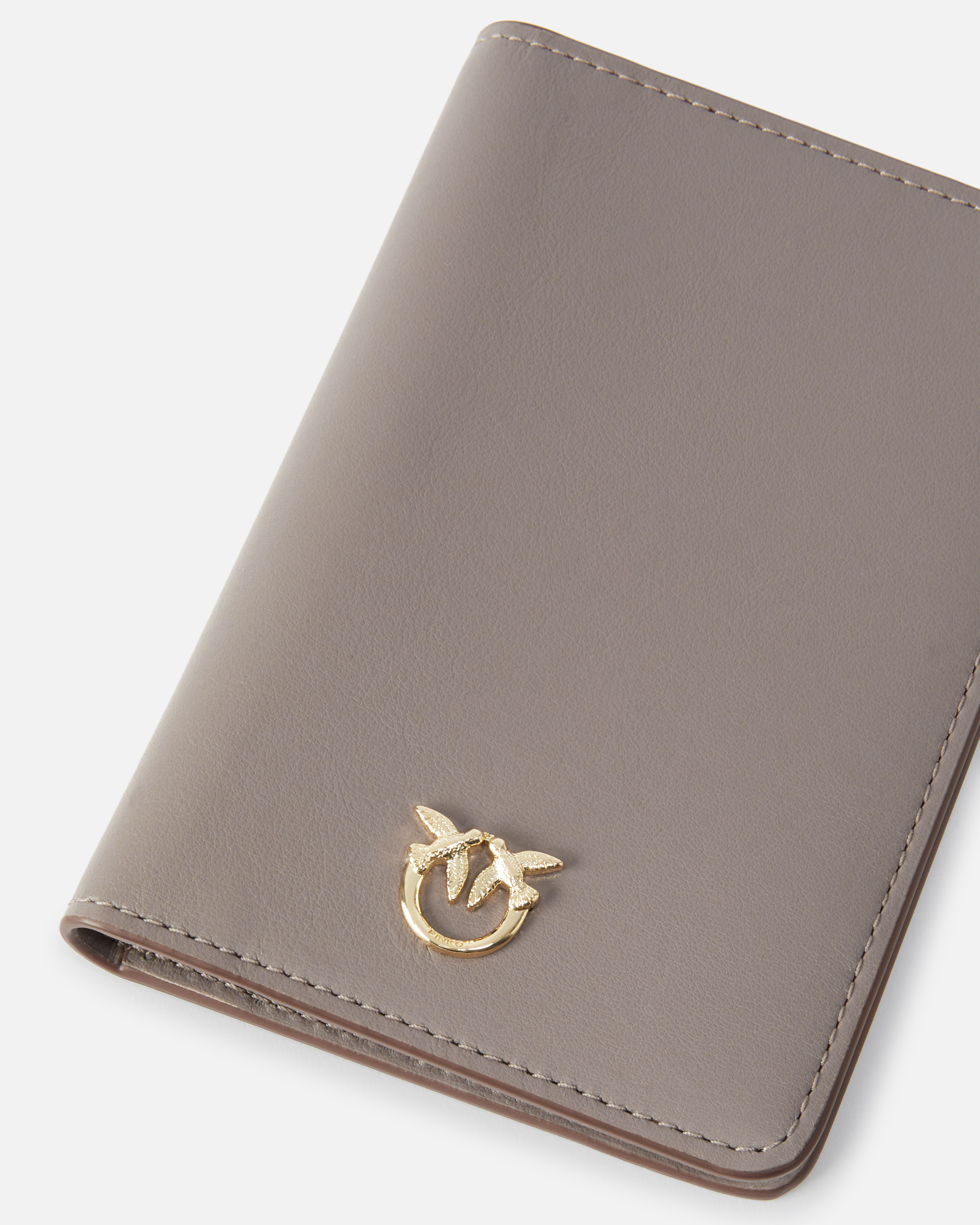 Pinko Smooth Leather Passport Holder  Galleria. In Lit Ash-light Gold