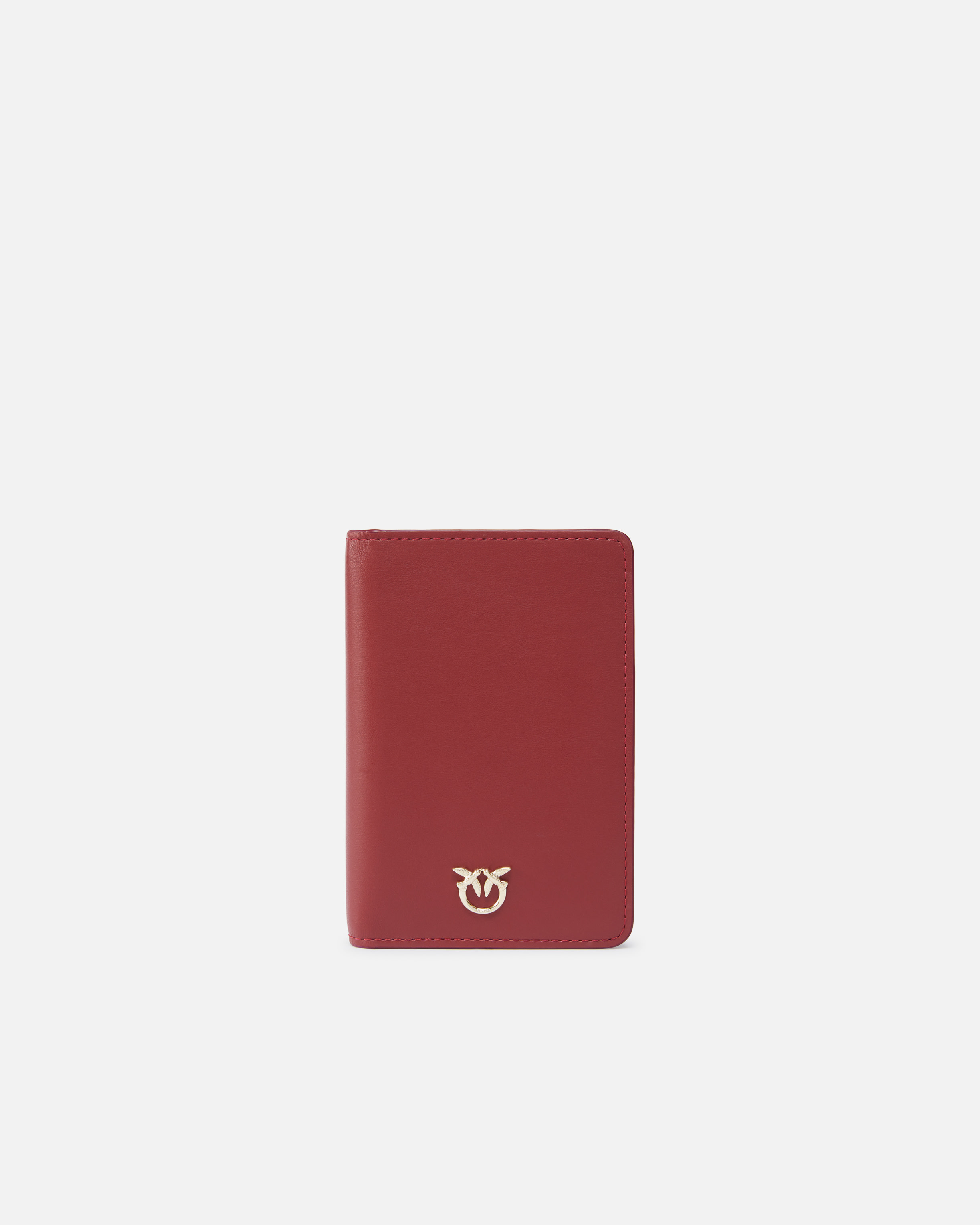 Pinko Smooth Leather Passport Holder  Galleria. In Cordovan Tan-light Gold