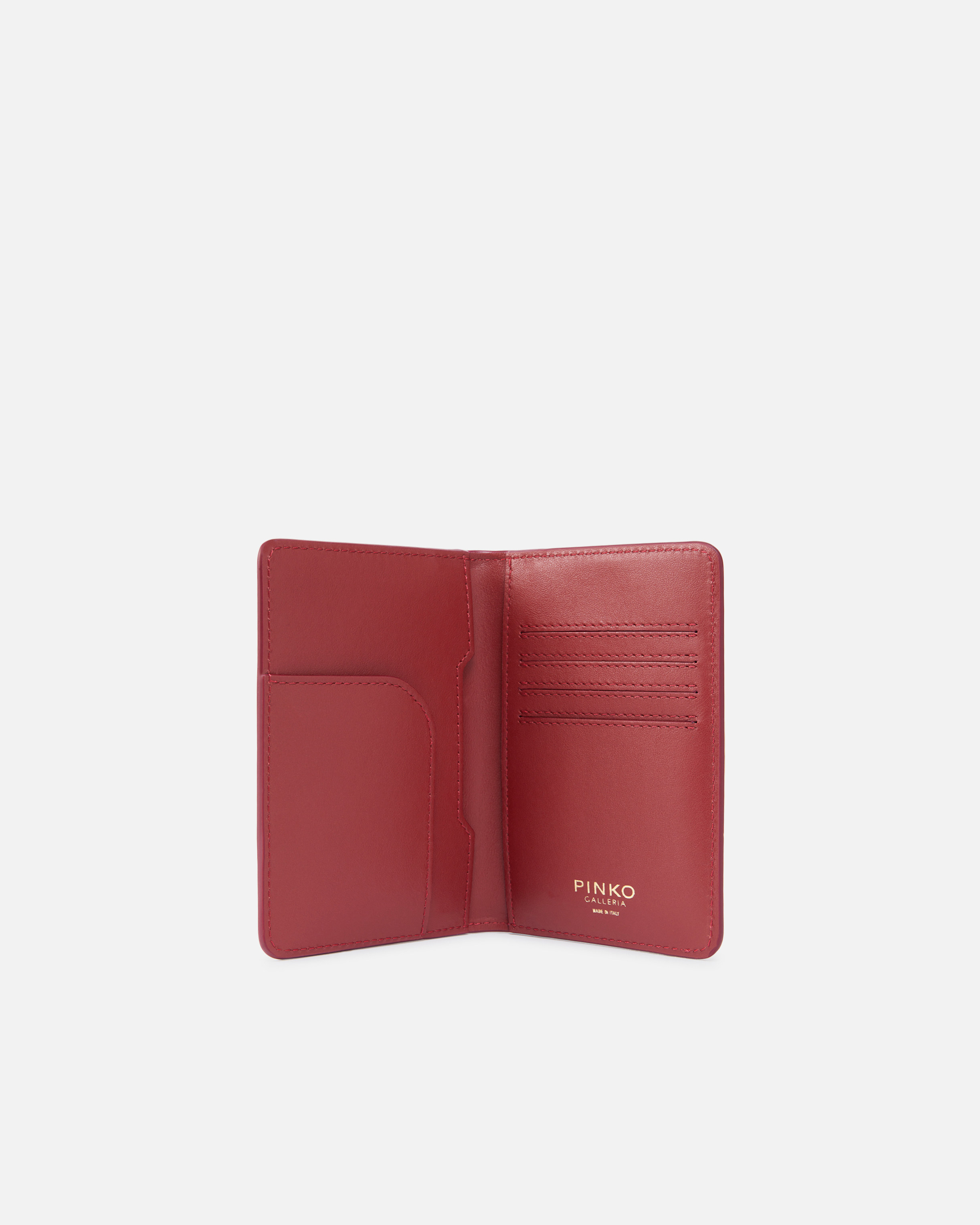 Pinko Smooth Leather Passport Holder  Galleria. In Cordovan Tan-light Gold