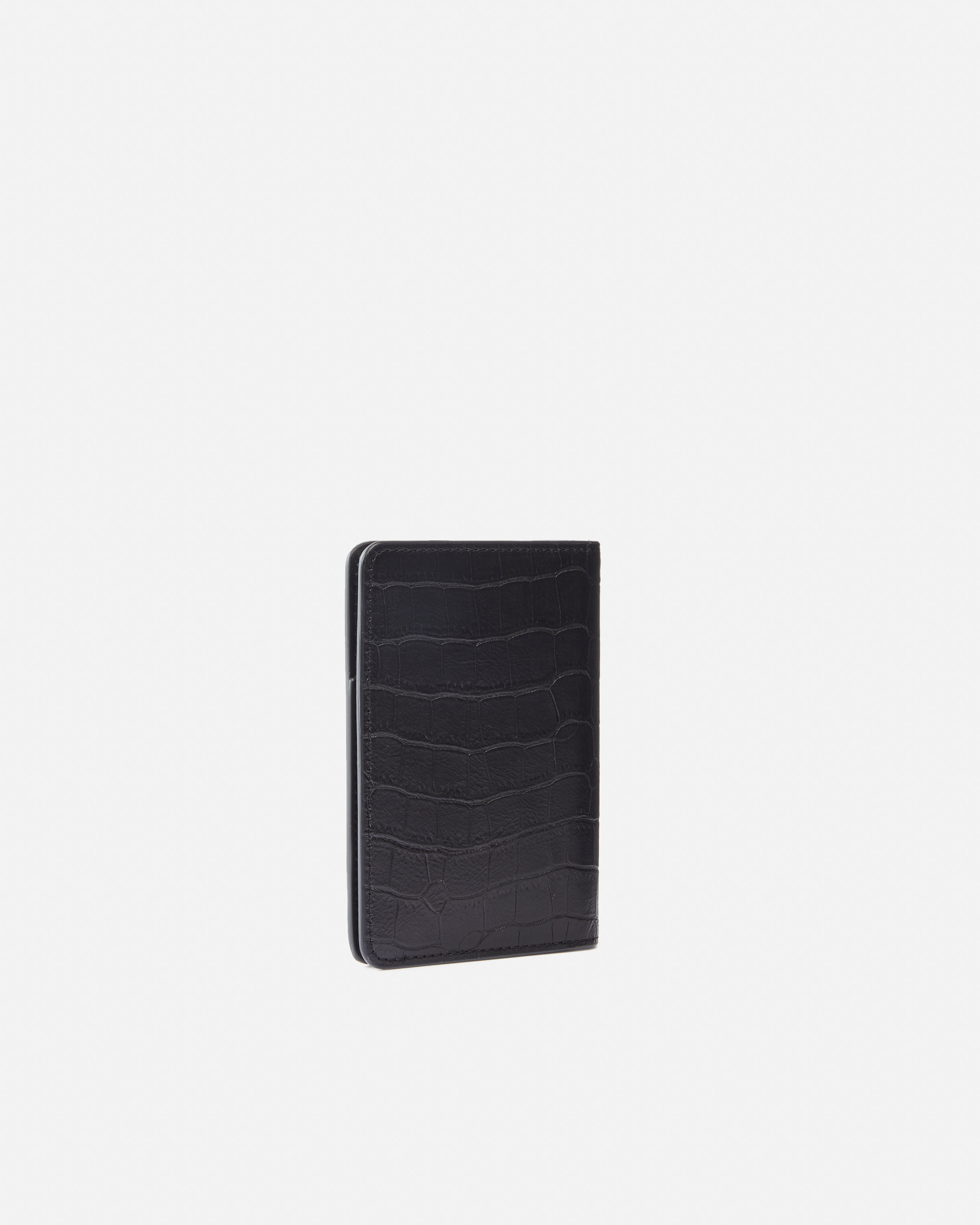 Pinko Crocodile Print Leather Passport Holder  Galleria. In Black-light Gold
