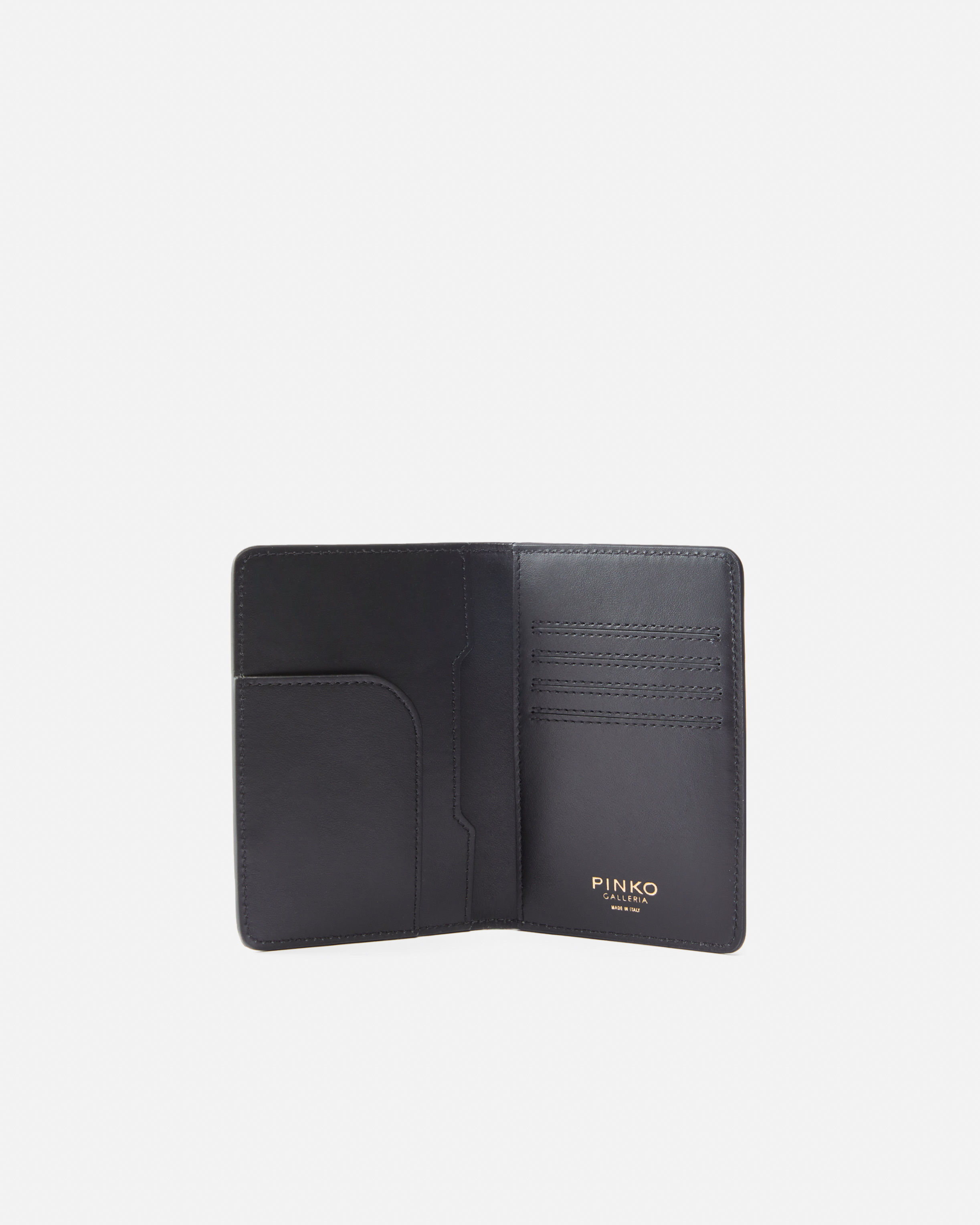 Pinko Crocodile Print Leather Passport Holder  Galleria. In Black-light Gold