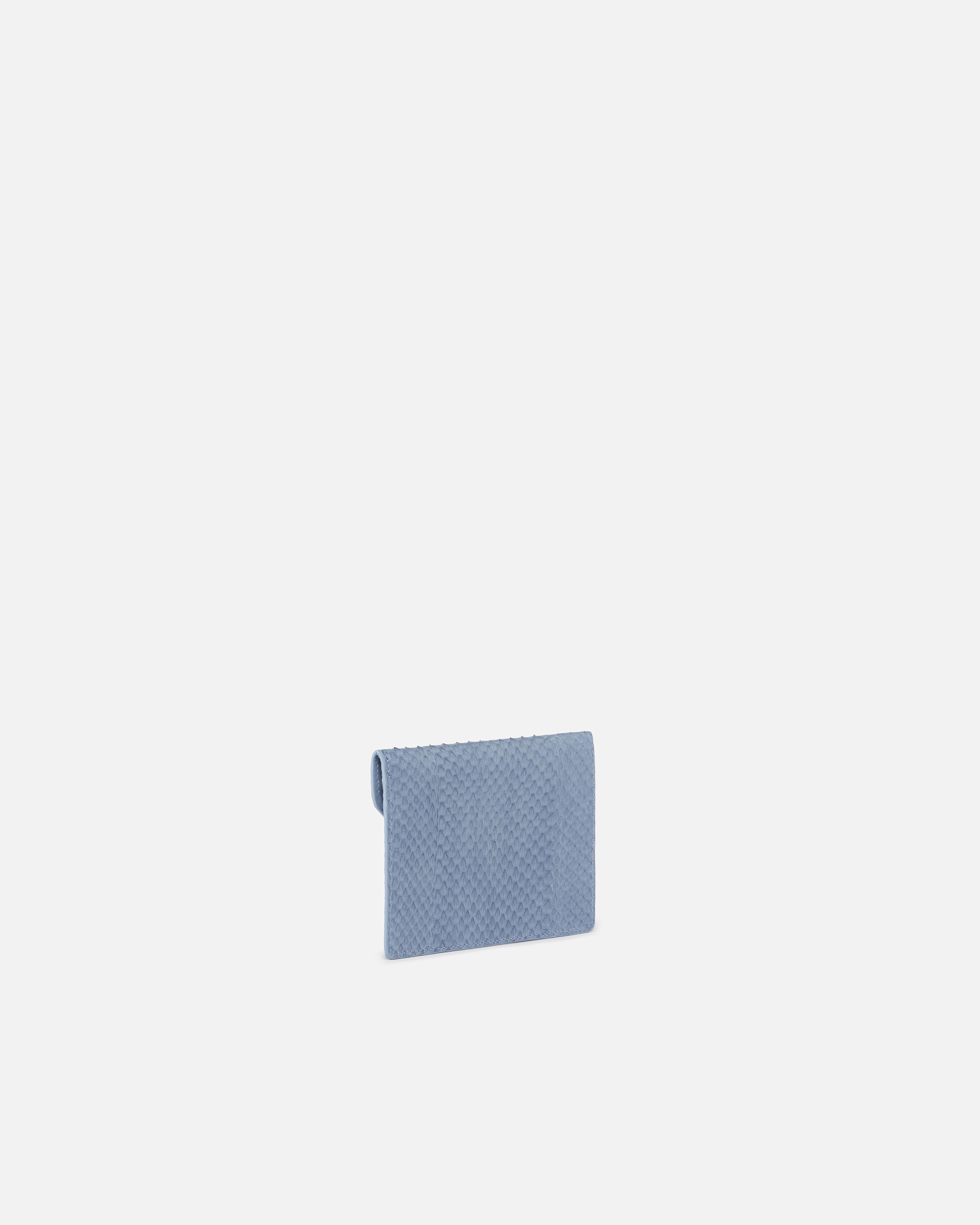 Pinko Galleria Small Pouch In Shiny Reptile Skin In Dusty Blue-old Silver