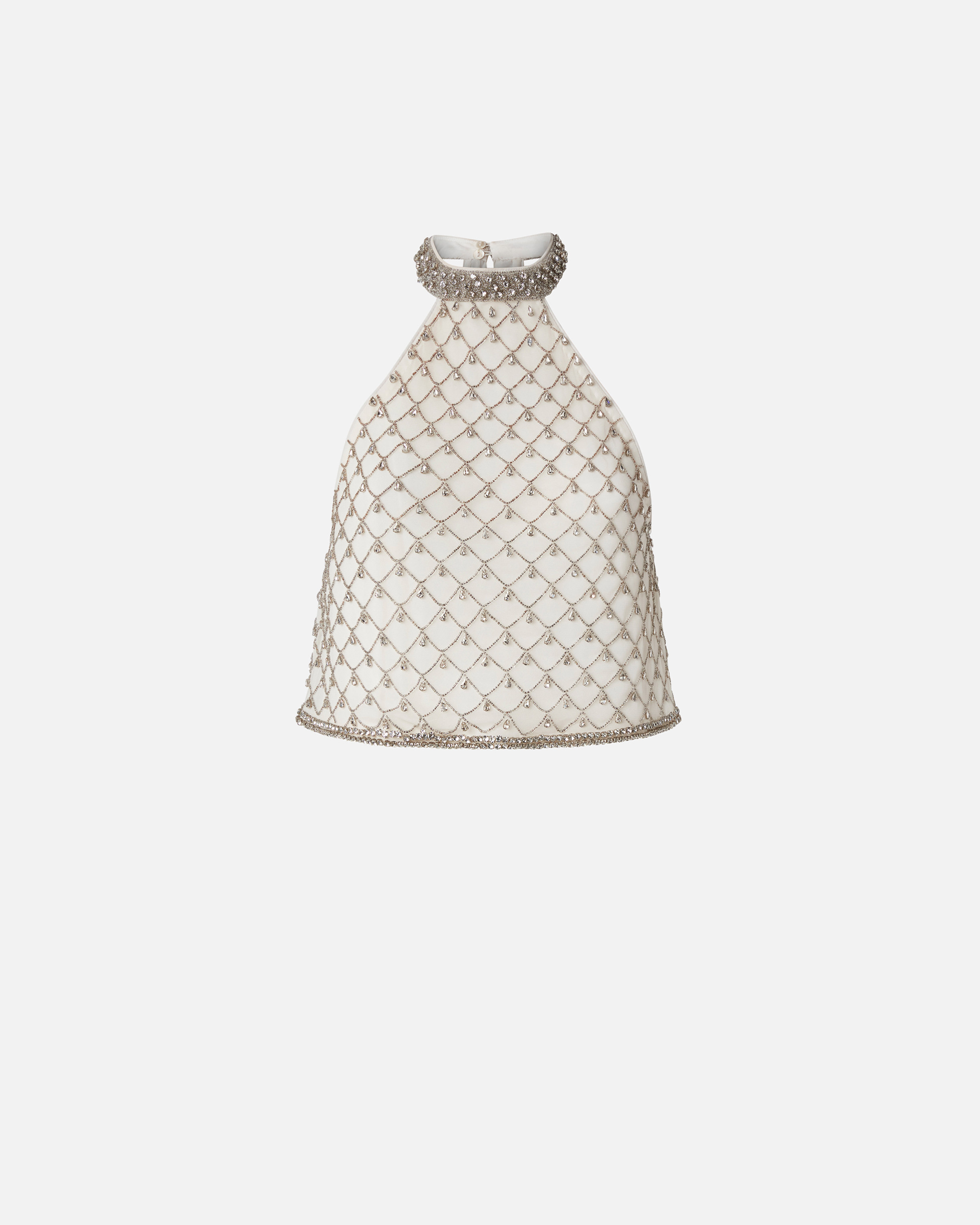 Sleeveless tulle top with crystal mesh PINKO → Shop Online