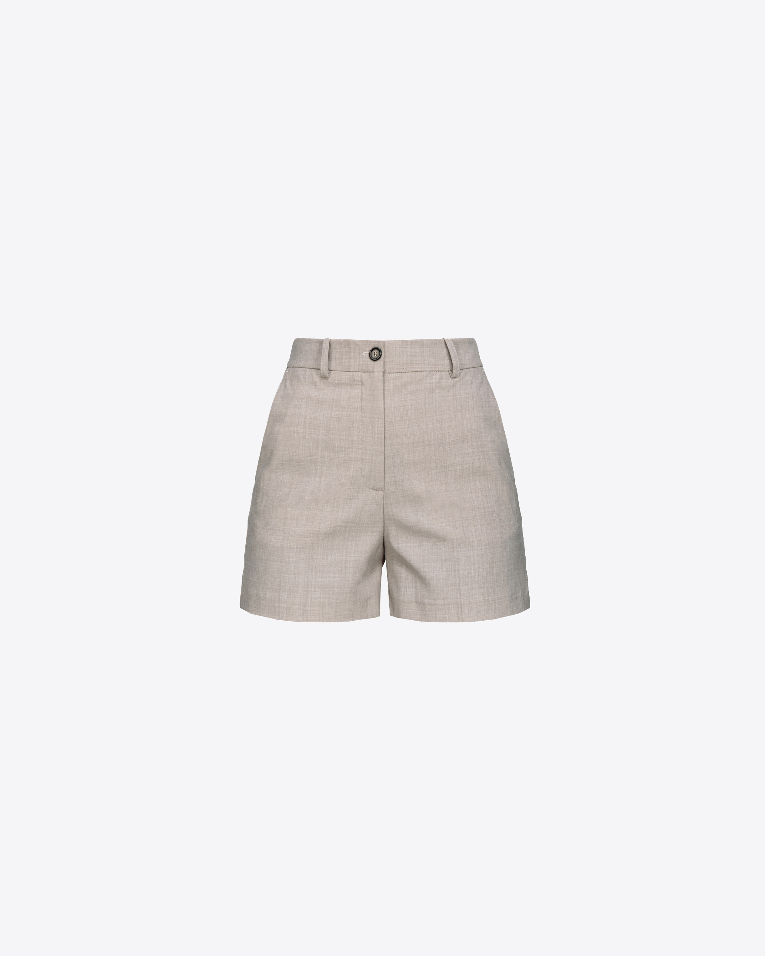 Pinko Wool-blend Shorts In Macchiato Beige