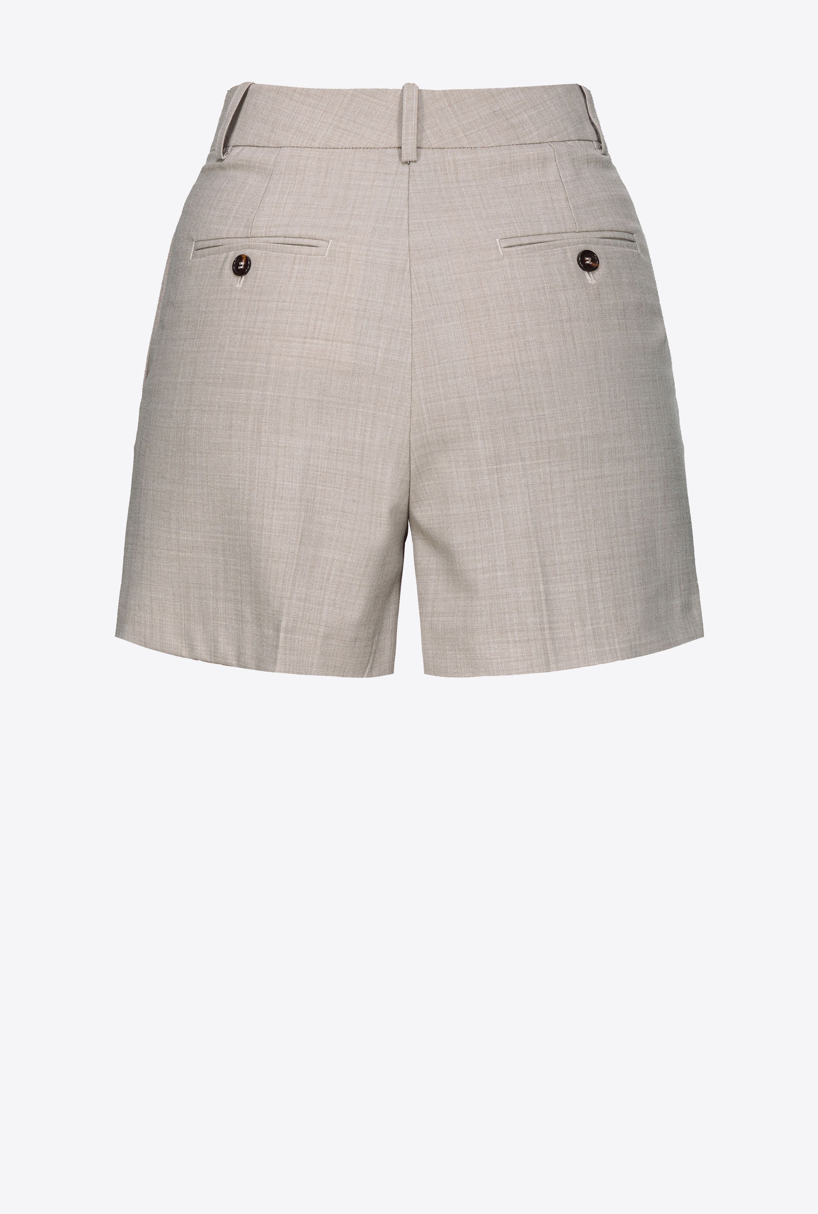 Shop Pinko Wool-blend Shorts In Macchiato Beige