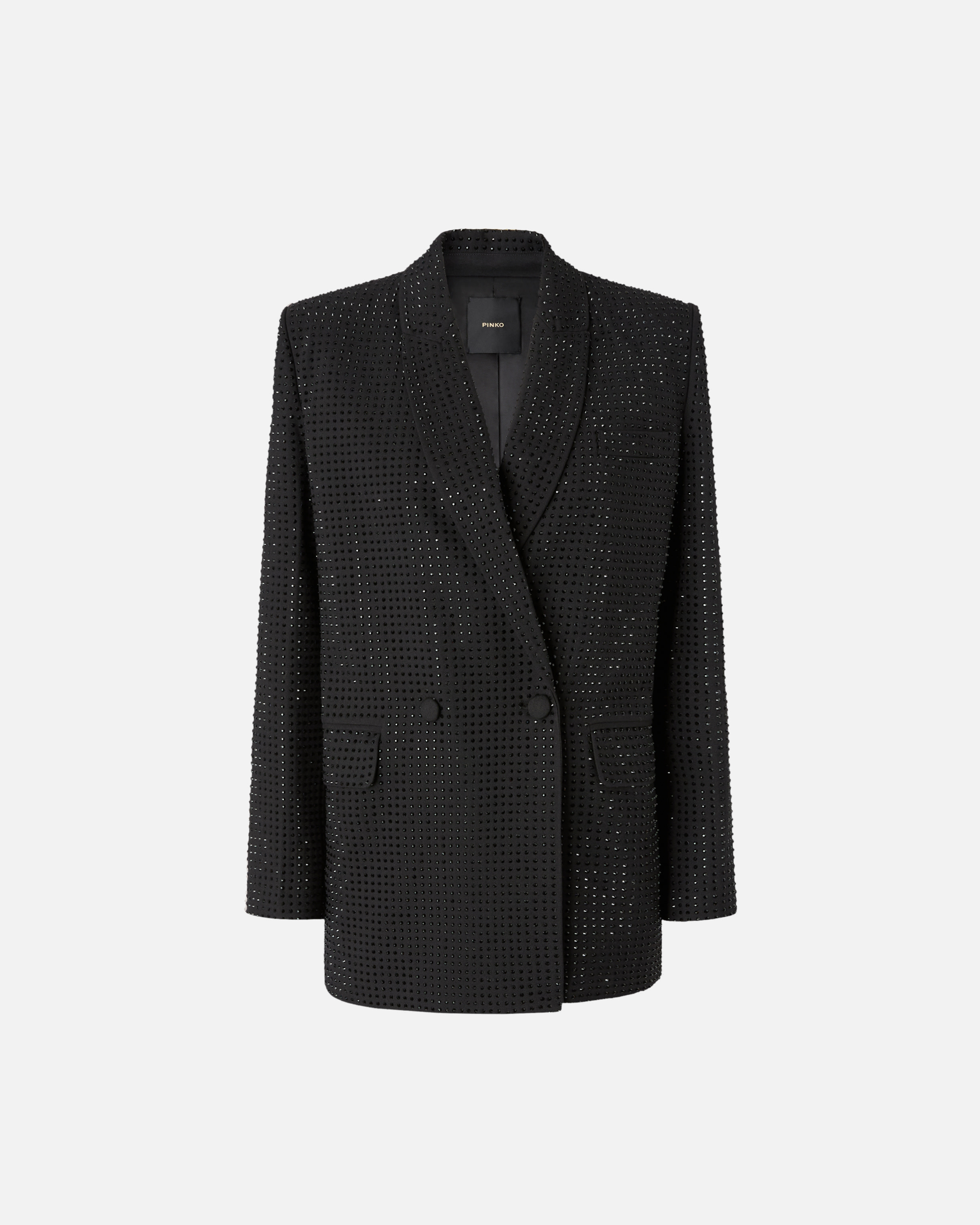 Blazer oversize doppiopetto con strass 4