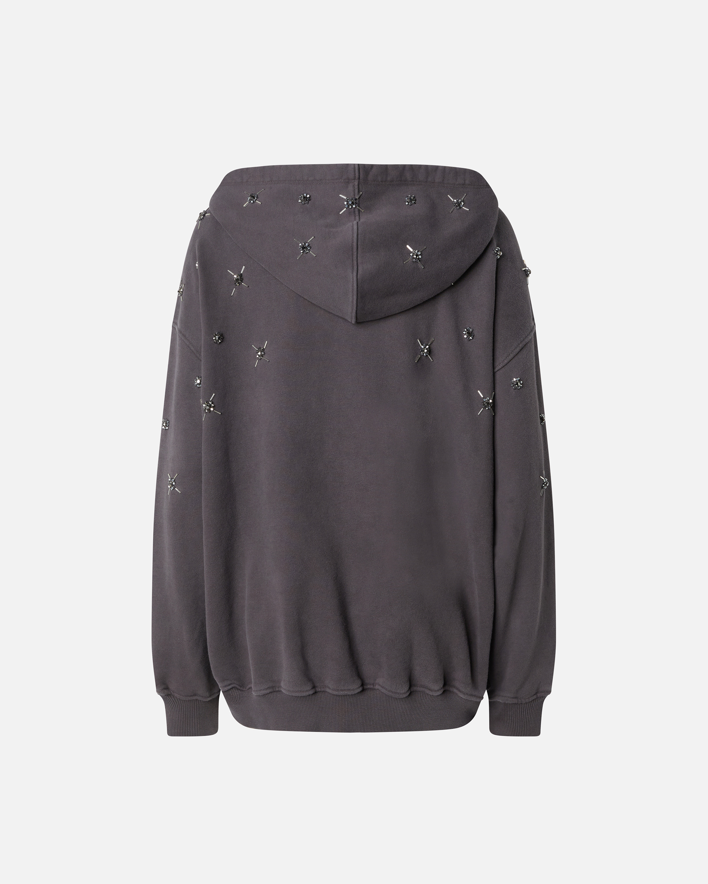Pinko Sweat-shirt À Capuche Avec Broderie Bijou In Gris