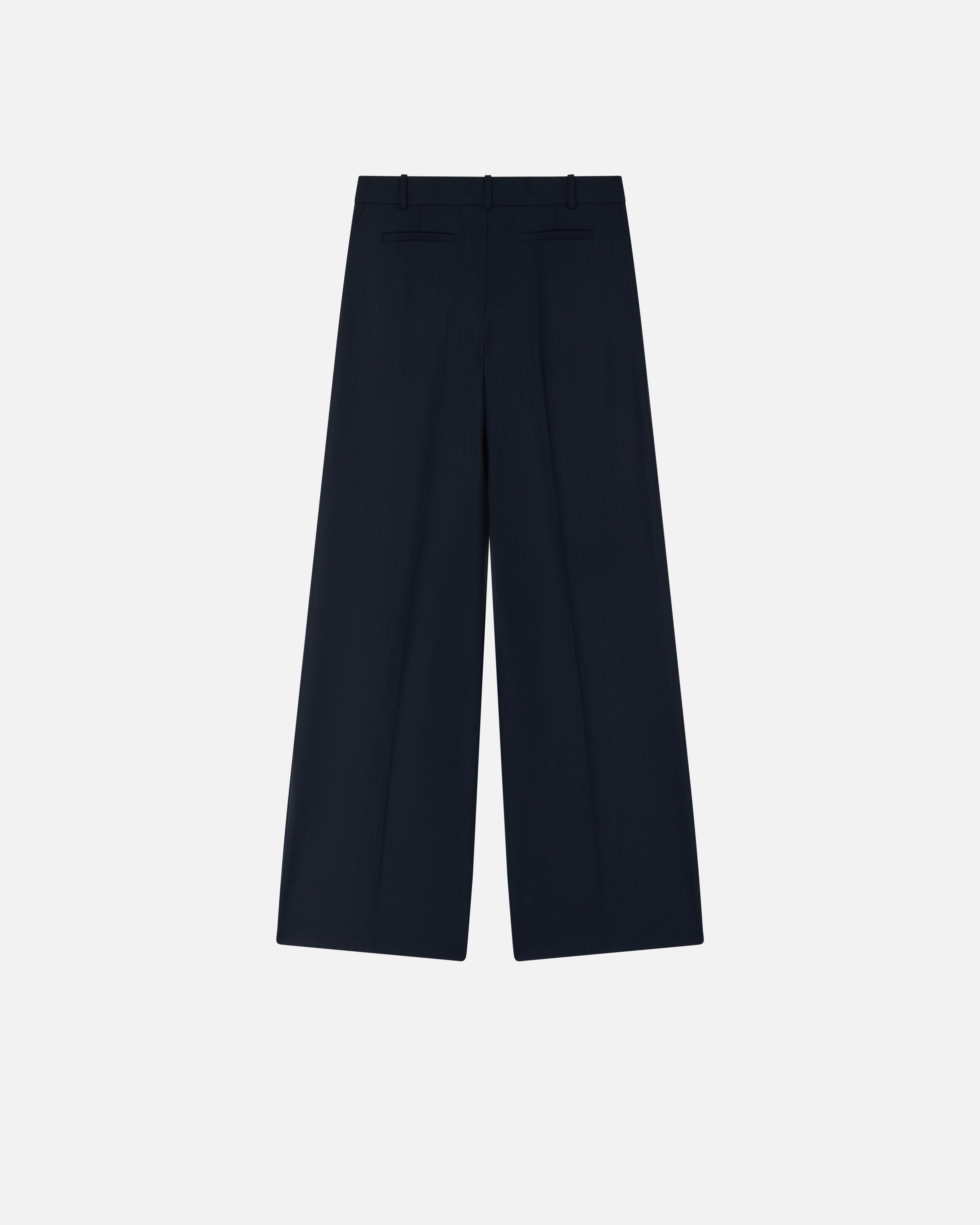 Pinko Wide-leg Trousers In Pinstriped Fabric In Blue/burgundy