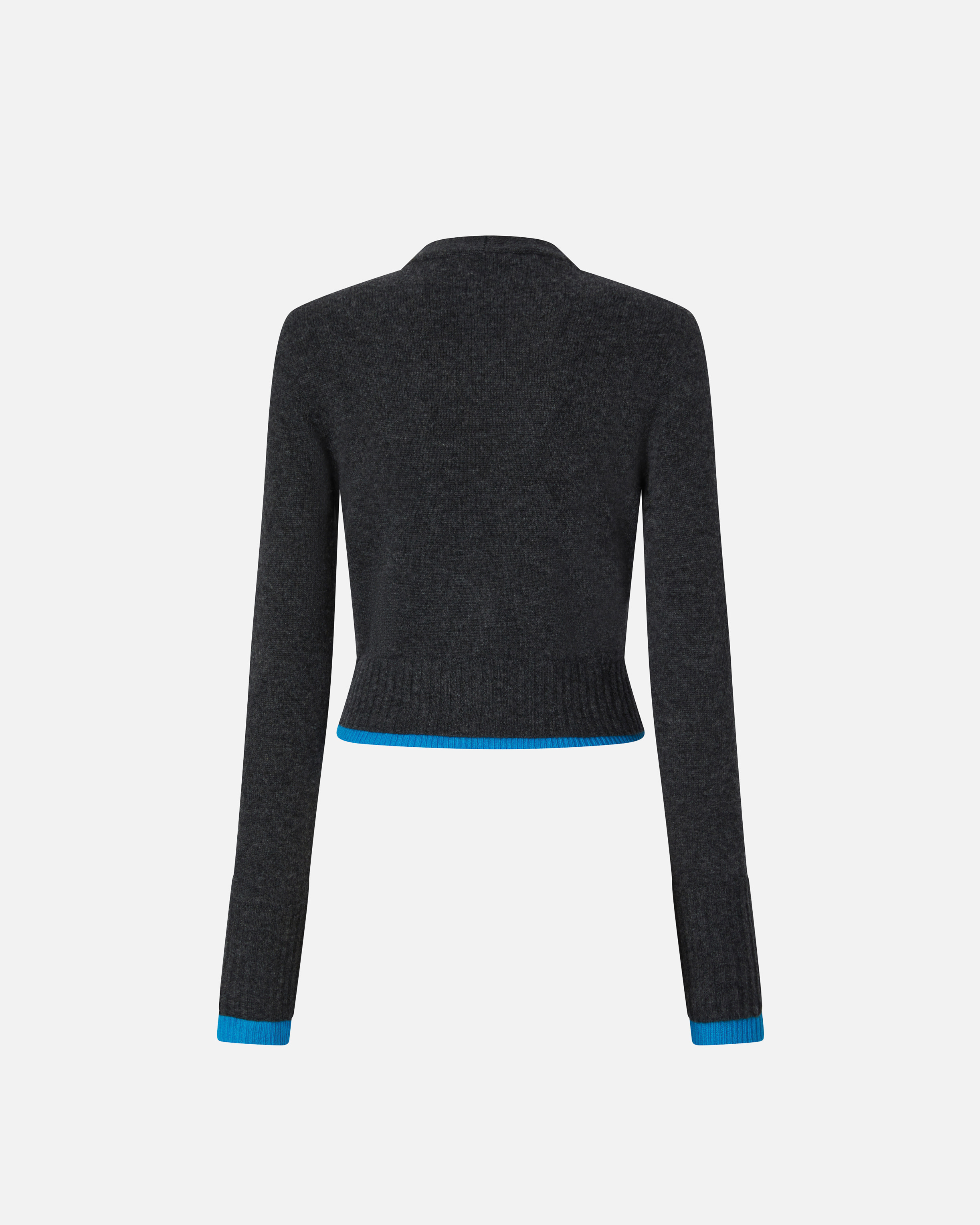 Pinko Chausie Wool Cashmere Cardigan In Grey/turquoise
