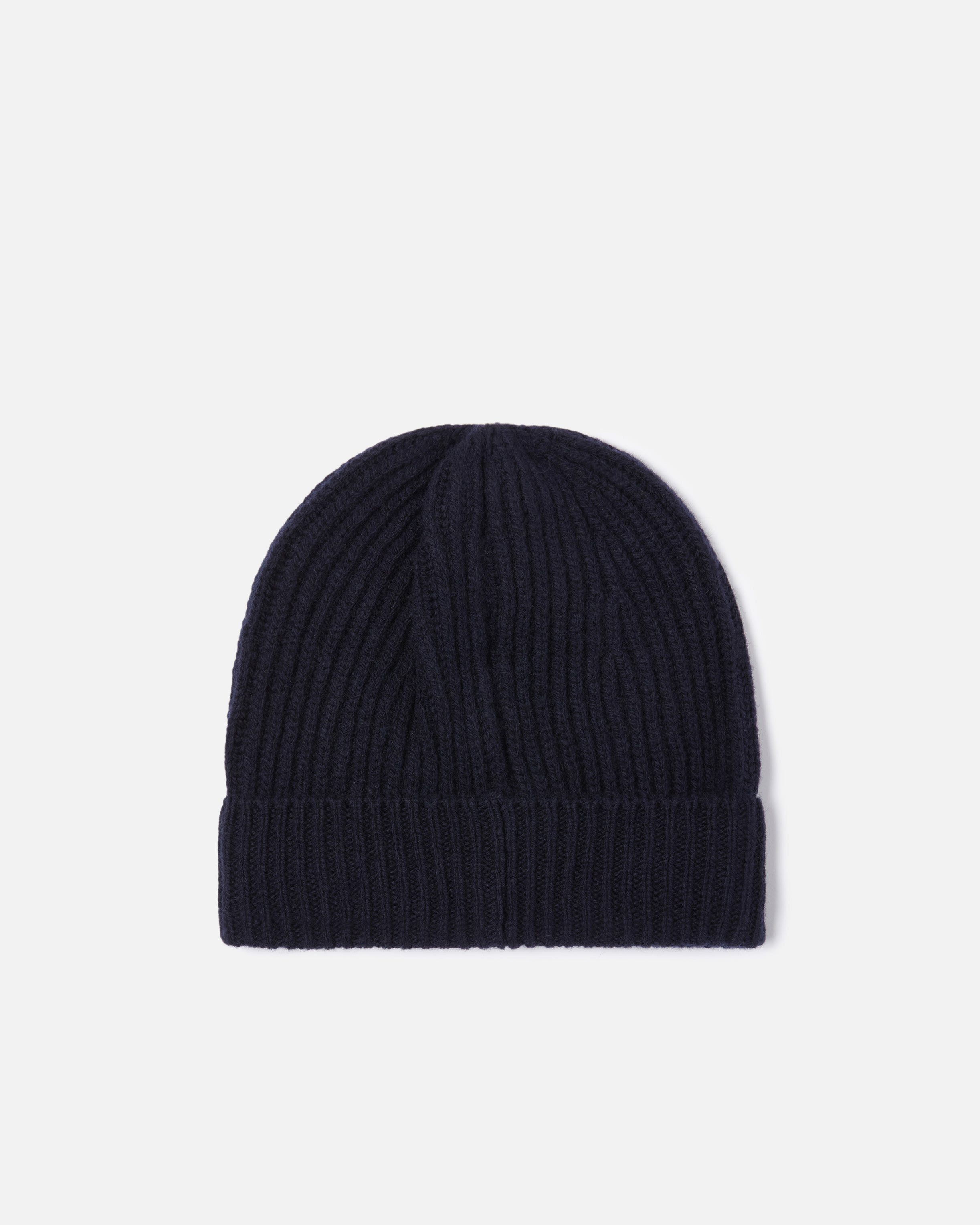 Шапка из шерсти в рубчик с логотипом - СИНИЙ - large