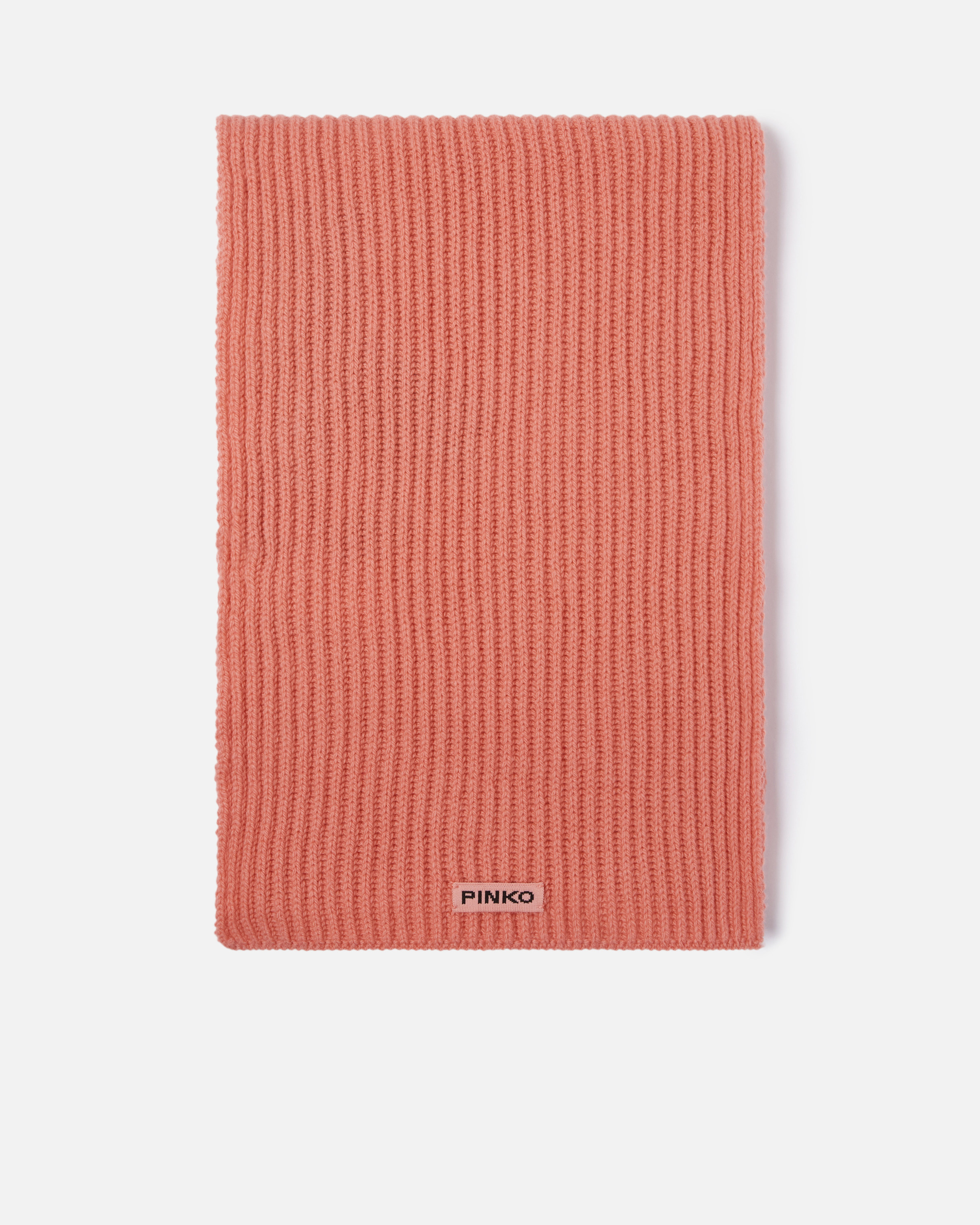 Шарф из шерсти и кашемира в резинку - КРАСНЫЙ - large | Pinko 