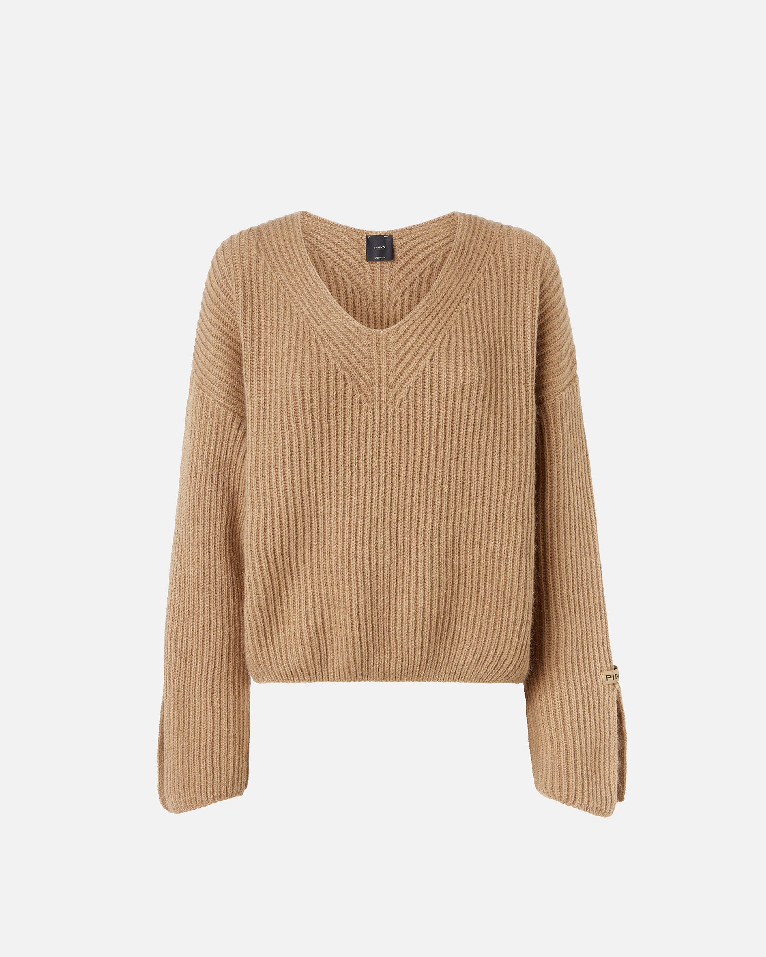 Pinko Rippstrick-Pulli mit V-Ausschnitt