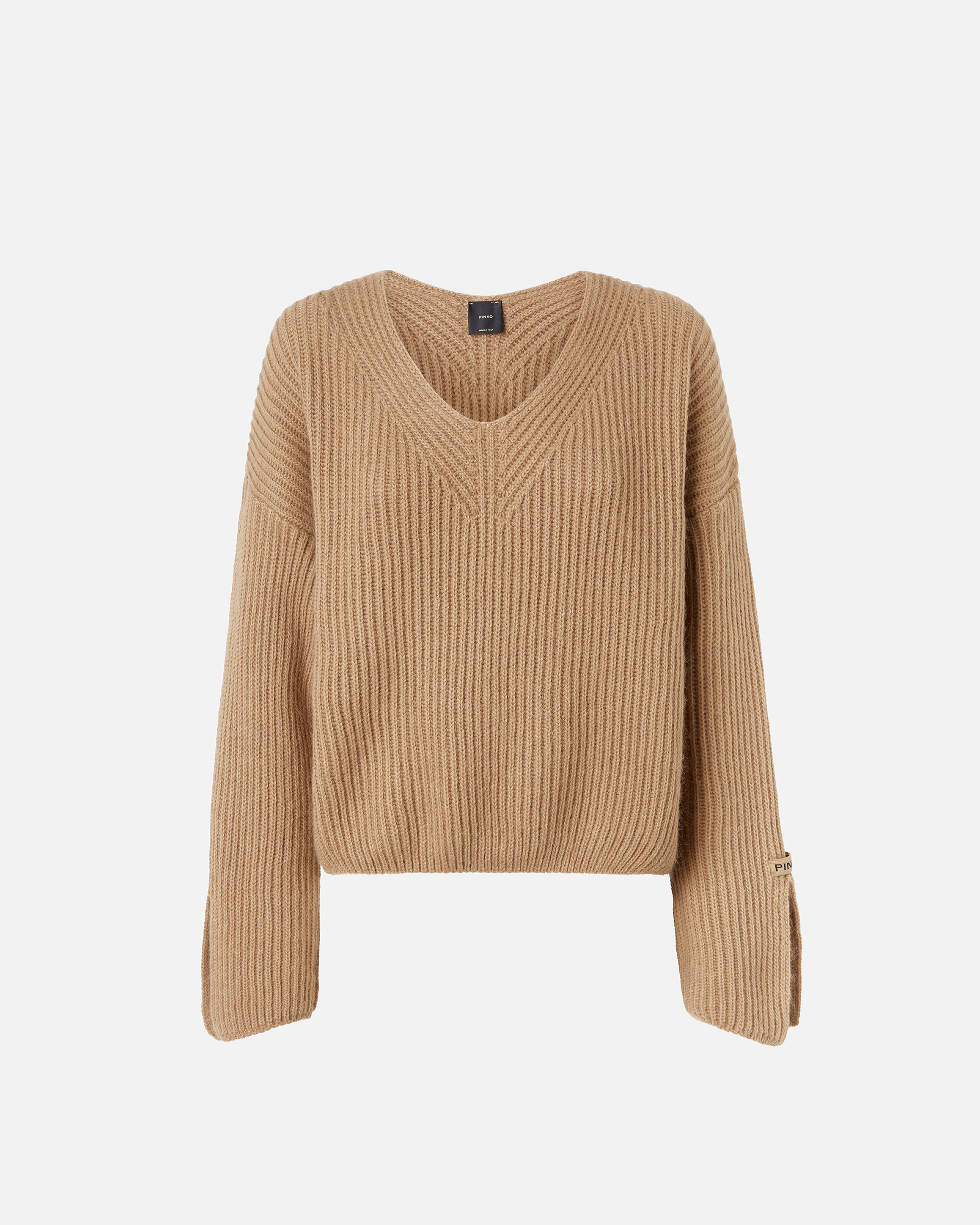 Pinko Rippstrick-Pulli mit V-Ausschnitt