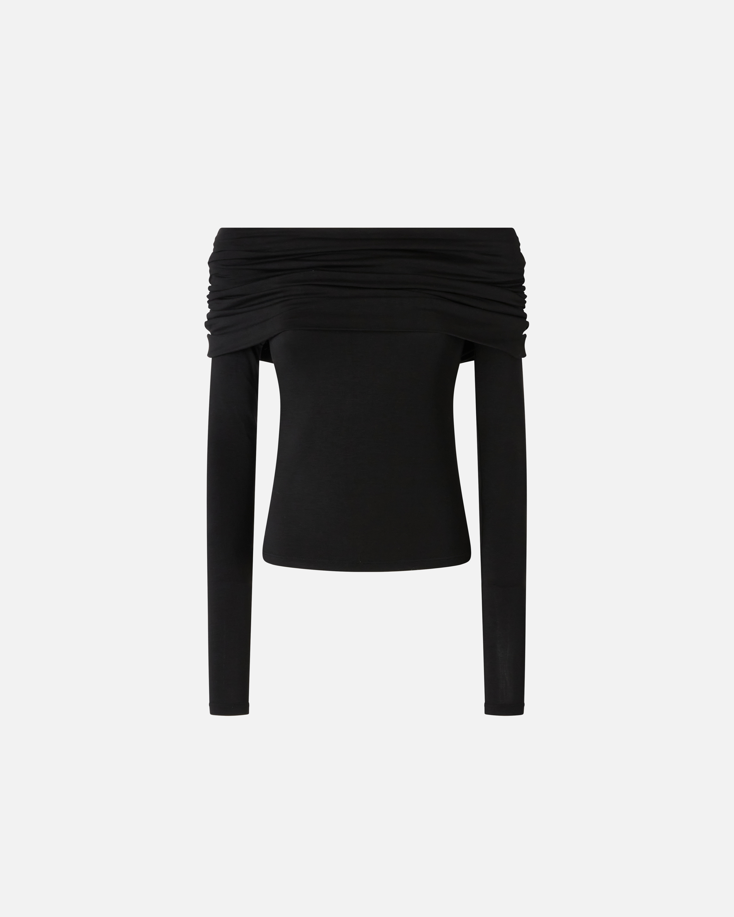Pinko Long-sleeved Shirt With Off-the-shoulder In Limo Black