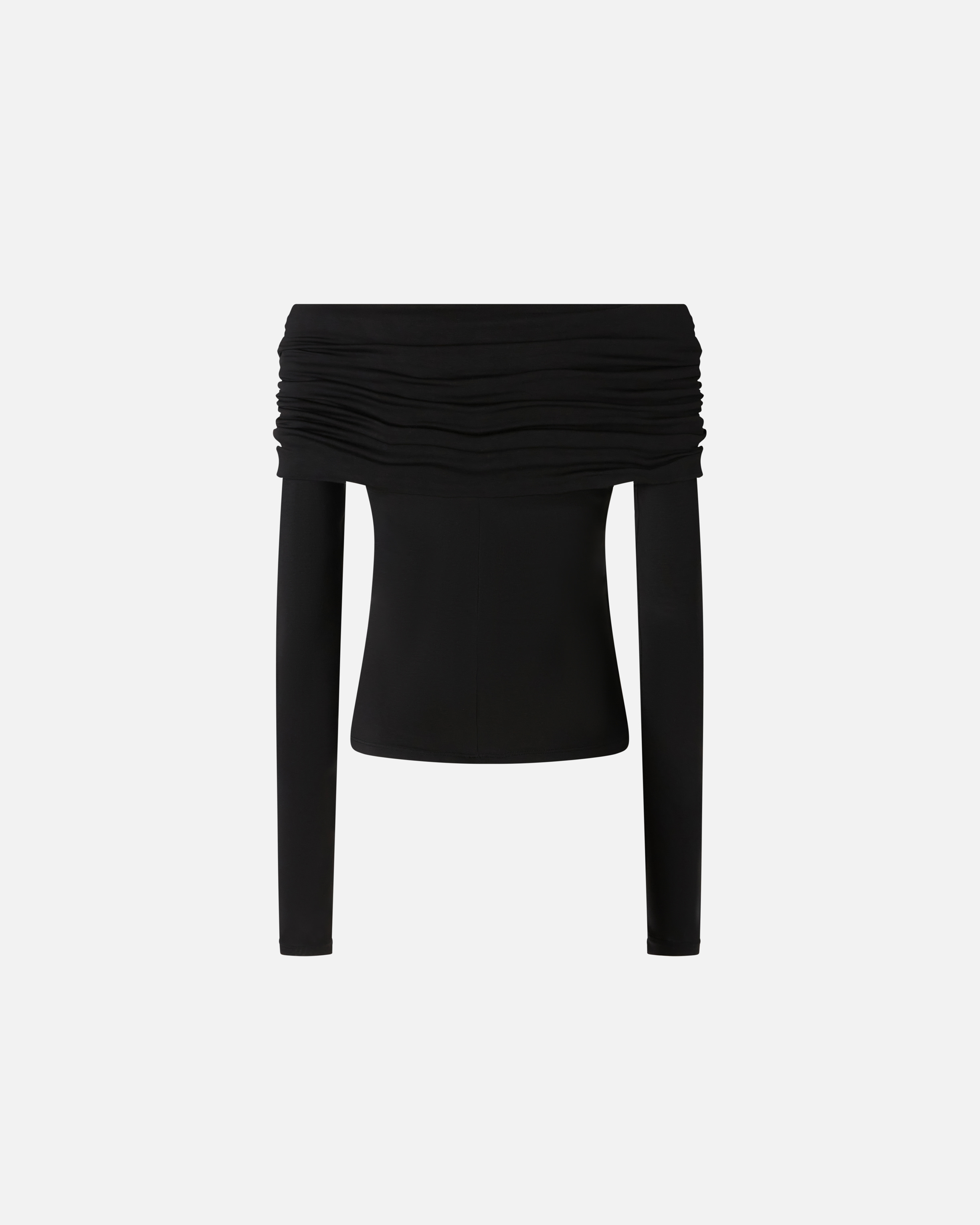 Pinko Long-sleeved Shirt With Off-the-shoulder In Limo Black