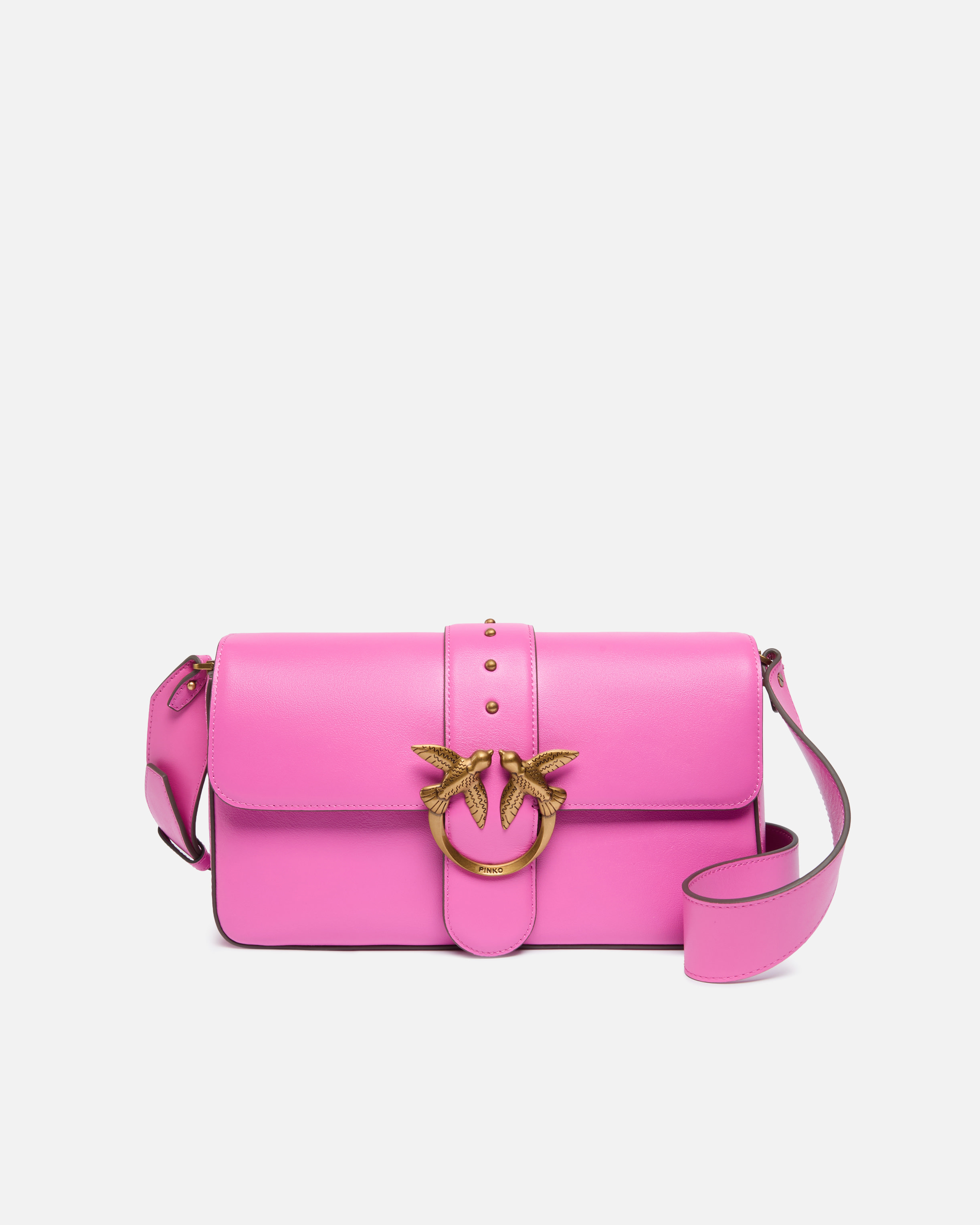 Soft Leather Love Bag Large Shoulder Bag - Rosa - large | Pinko 