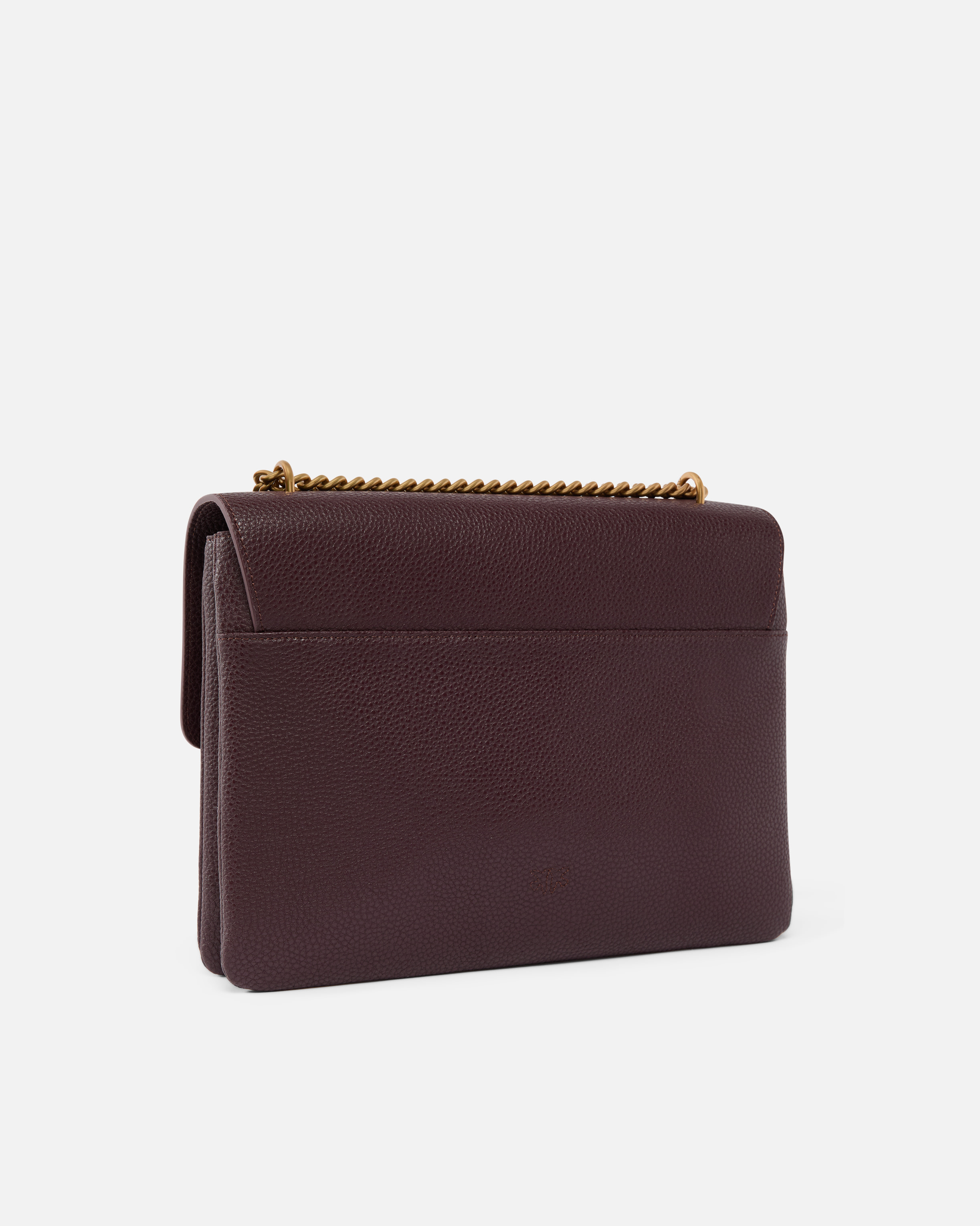 Pinko Love Bag Large Soft Crossbody Bag In Catawba Grape-antique Gold