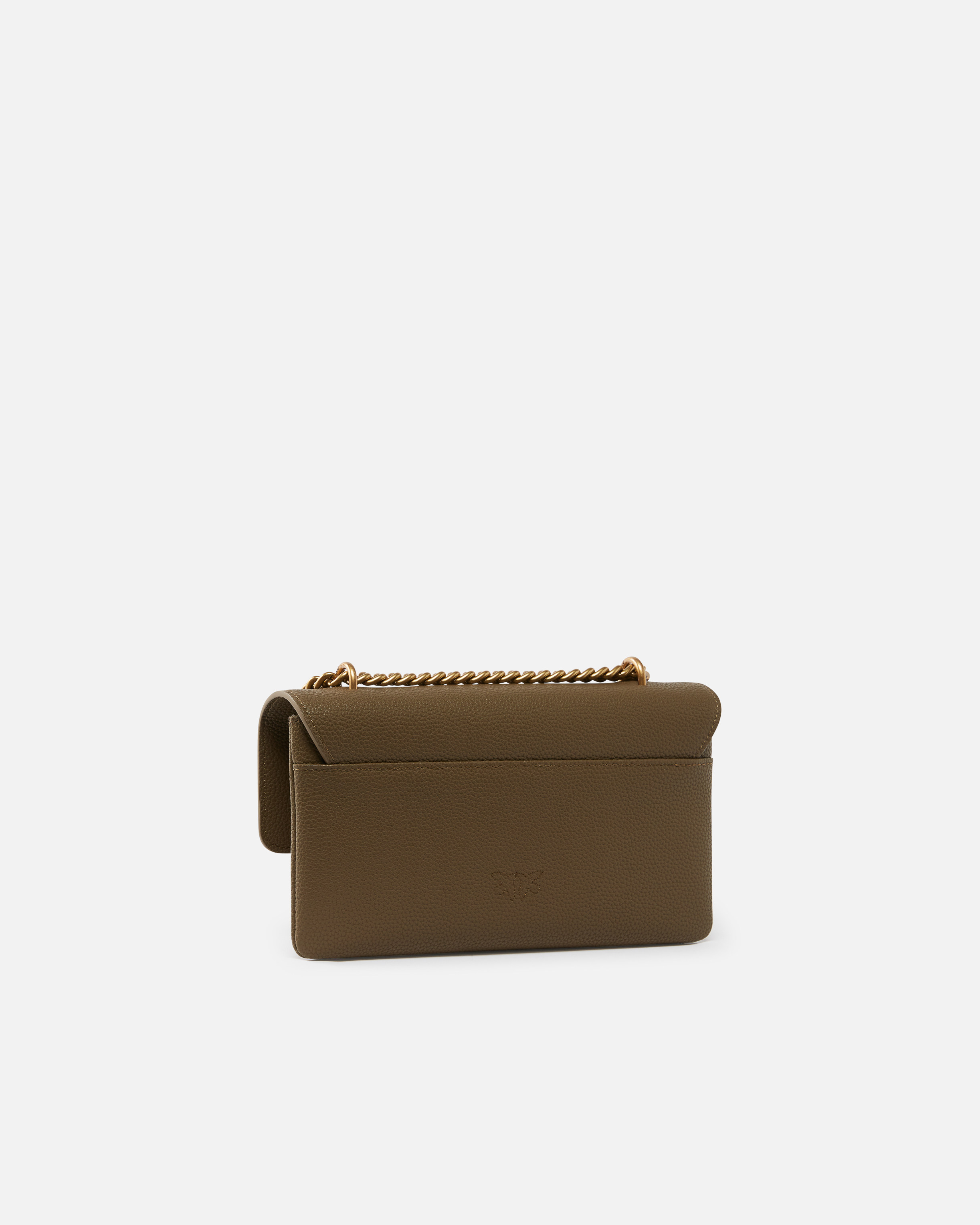 Pinko Love Bag Crossbody Bag In Soft Leather In Scricciolo-antique Gold