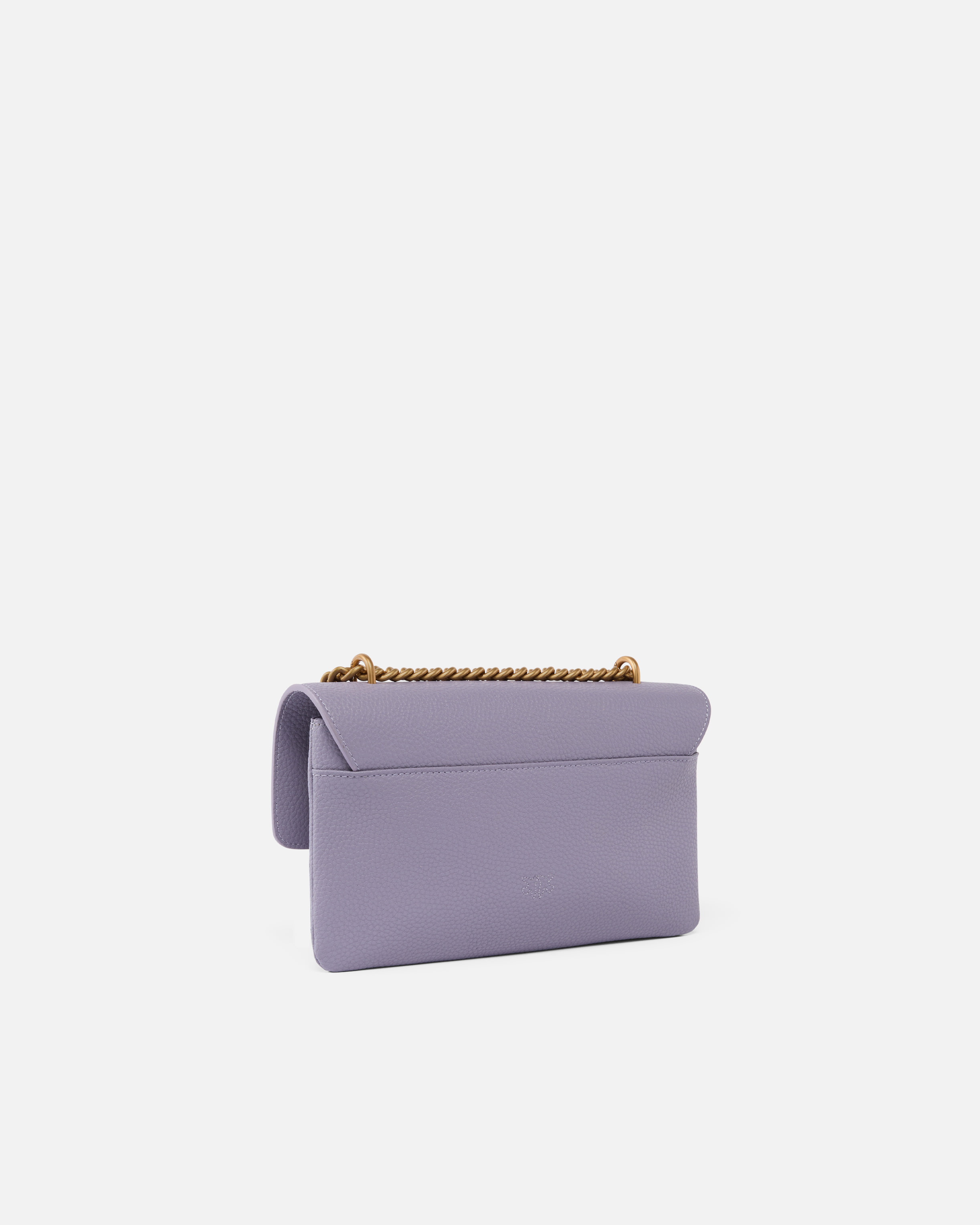 Pinko Love Bag Crossbody Bag In Soft Leather In Ash Purple-antique Gold