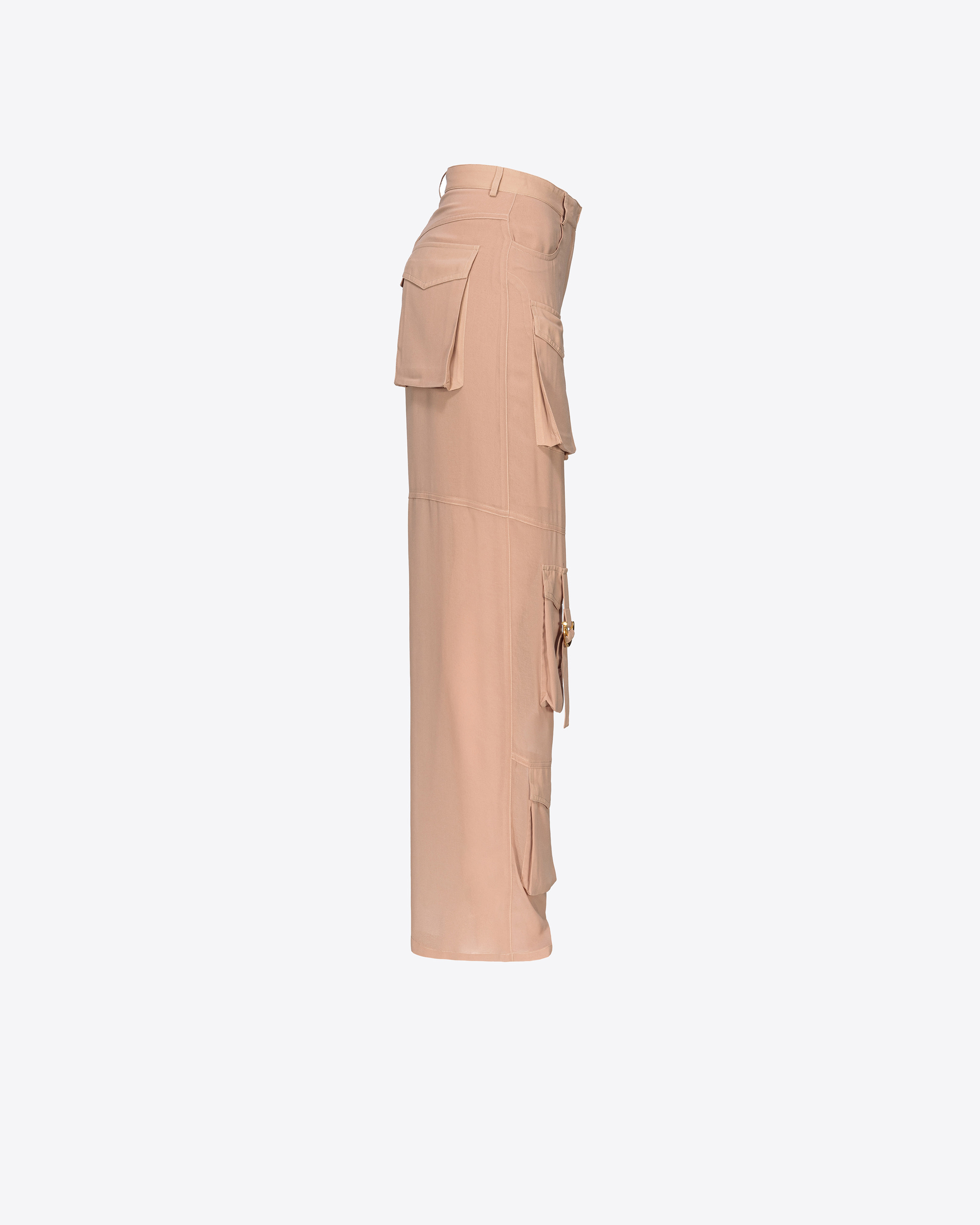 Shop Pinko Georgette Cargo Trousers In Nomade Beige