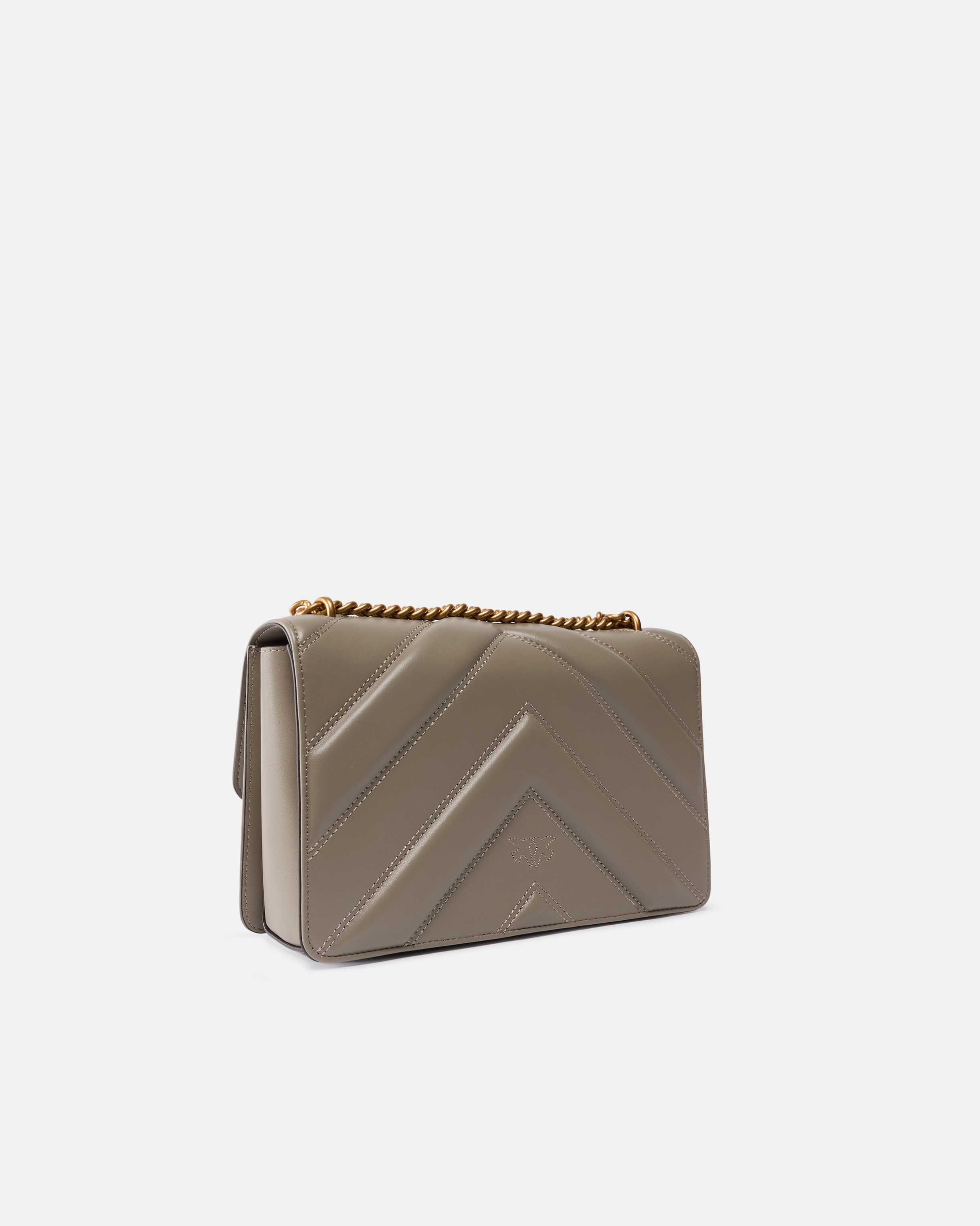 Pinko Love Bag One Light Medium Handbag In Chevron Nappa Leather