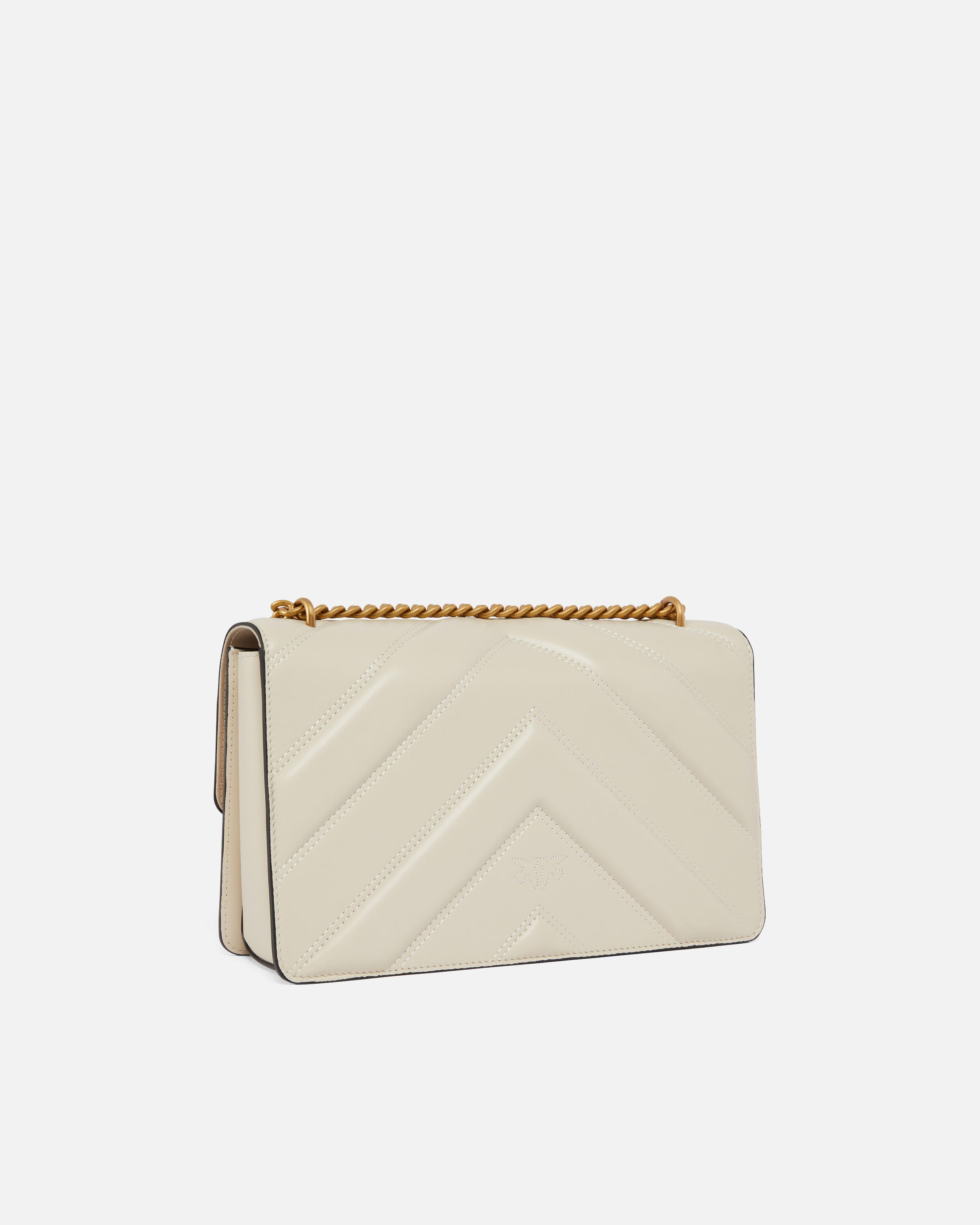 Pinko Love Bag One Light Medium Handbag In Chevron Nappa Leather In Multi