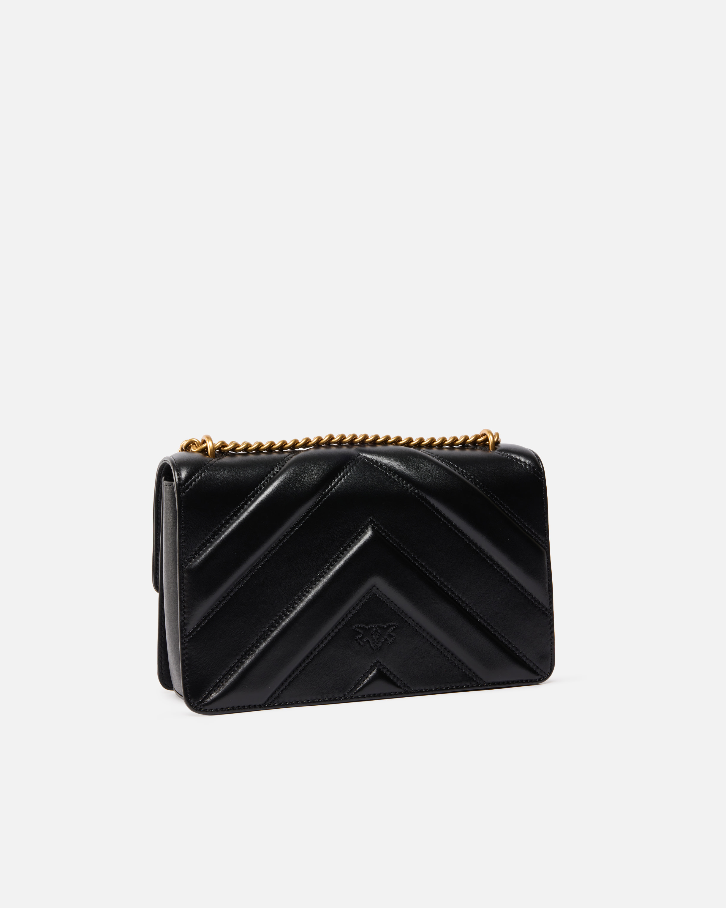 Pinko Love Bag One Light Medium Handbag In Chevron Nappa Leather In Multi