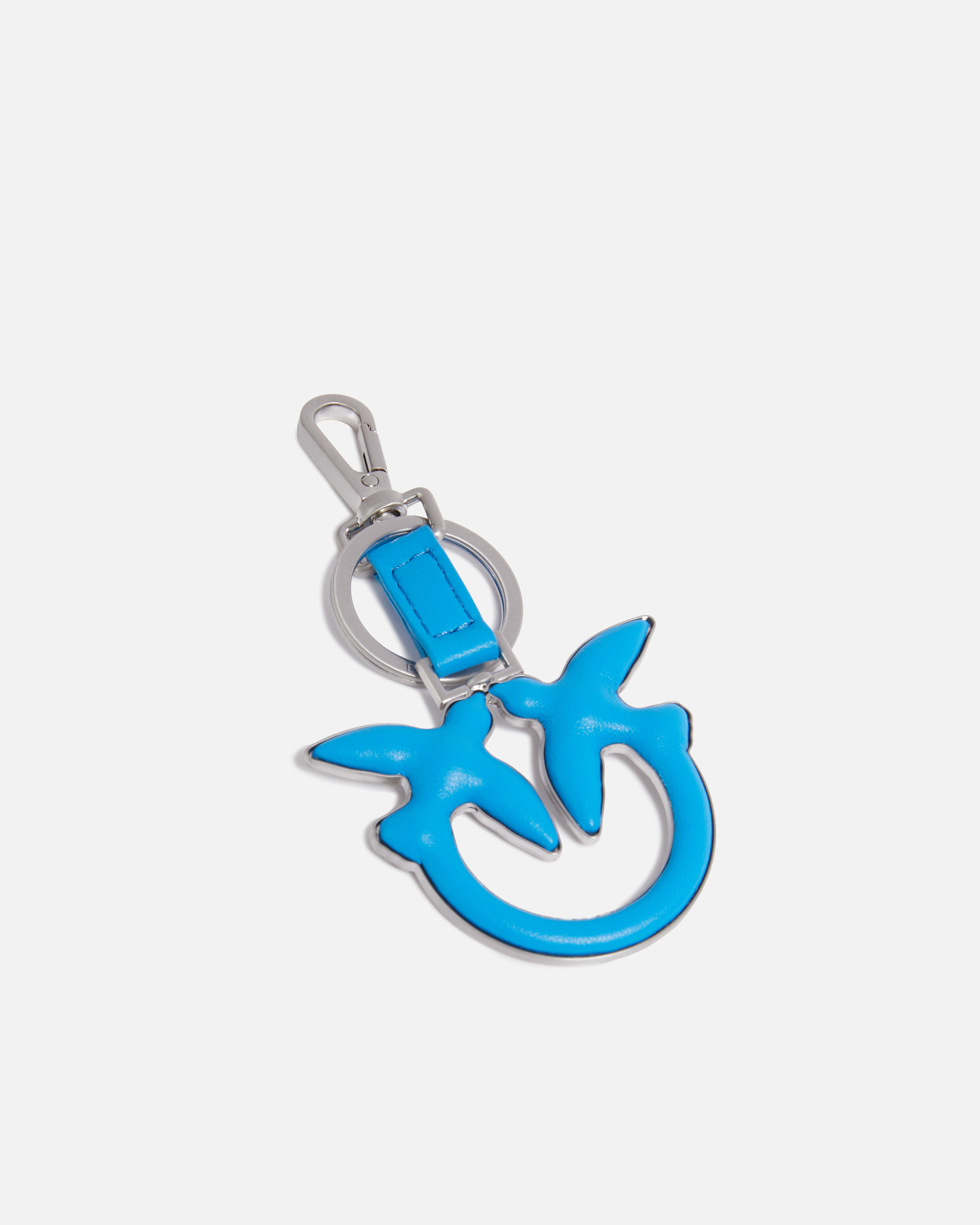 龙虾扣徽标皮革钥匙包 - 天蓝色 - large