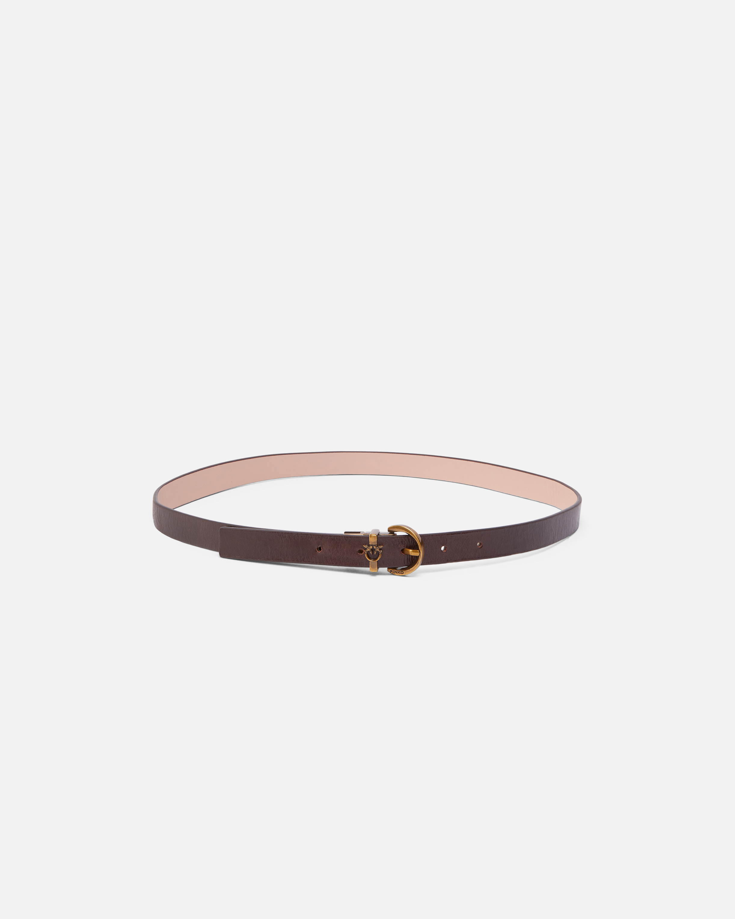 Pinko Love Birds Belt In Brown/pink-antique Gold