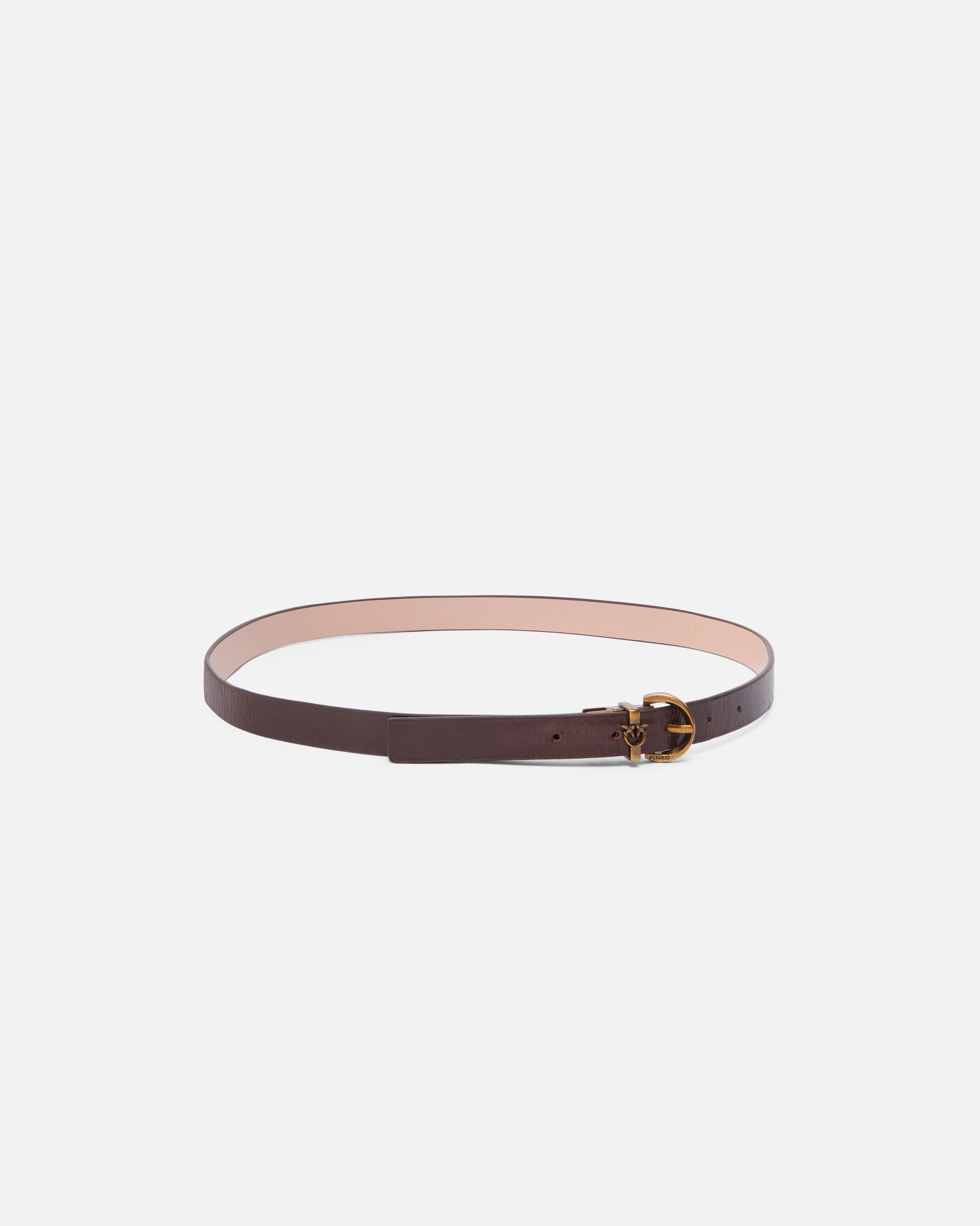 Pinko Love Birds Belt In Brown/pink-antique Gold