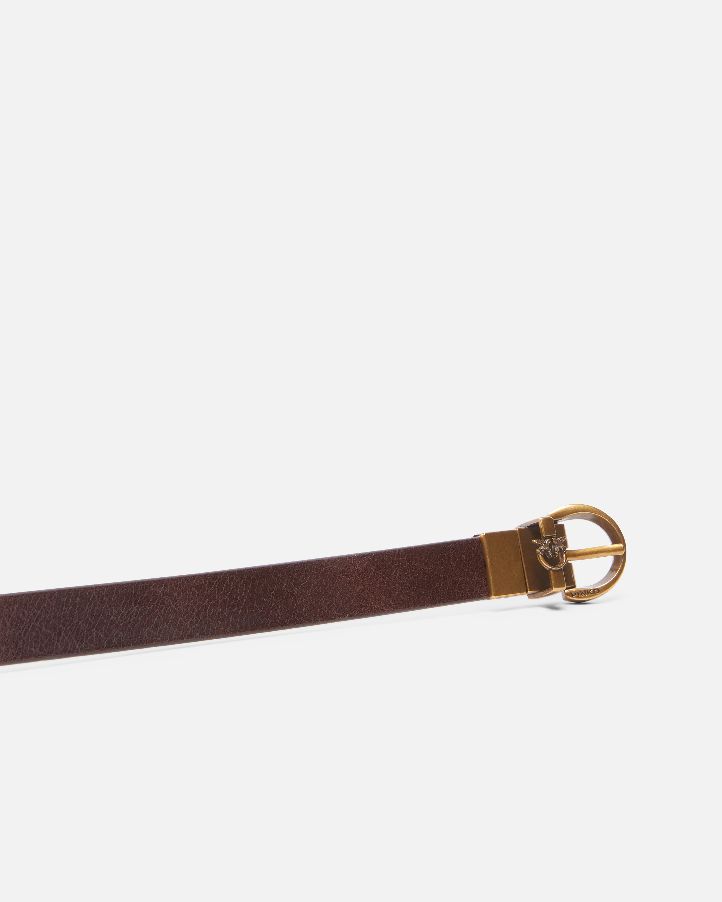 Pinko Love Birds Belt In Brown/pink-antique Gold