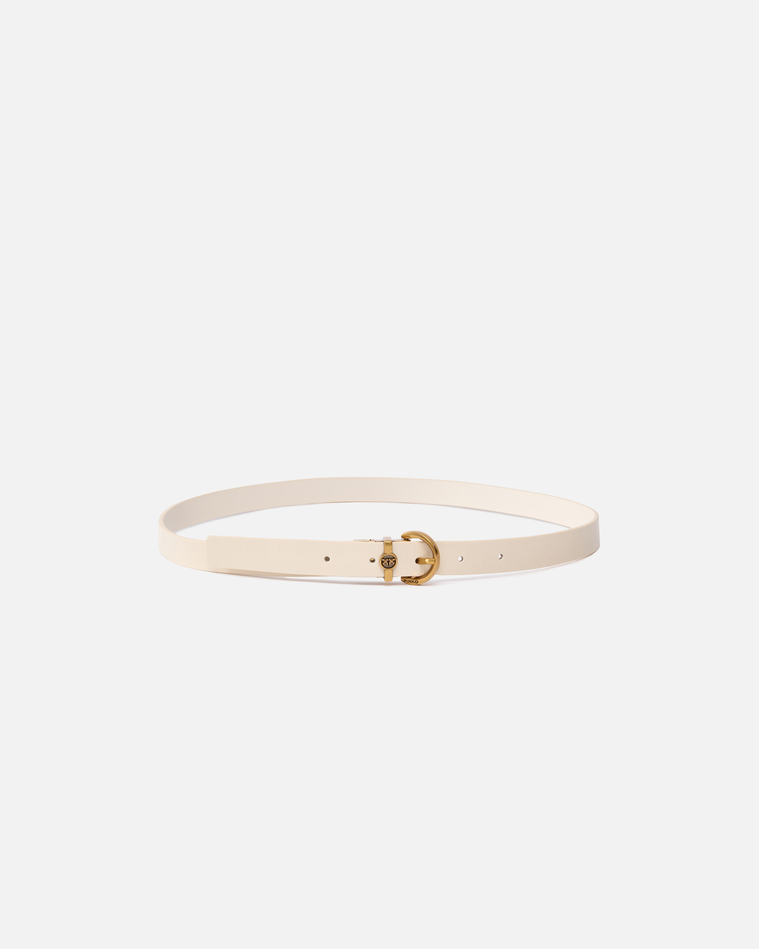 Pinko Buckle-detail Belt In White+white-antique Gold