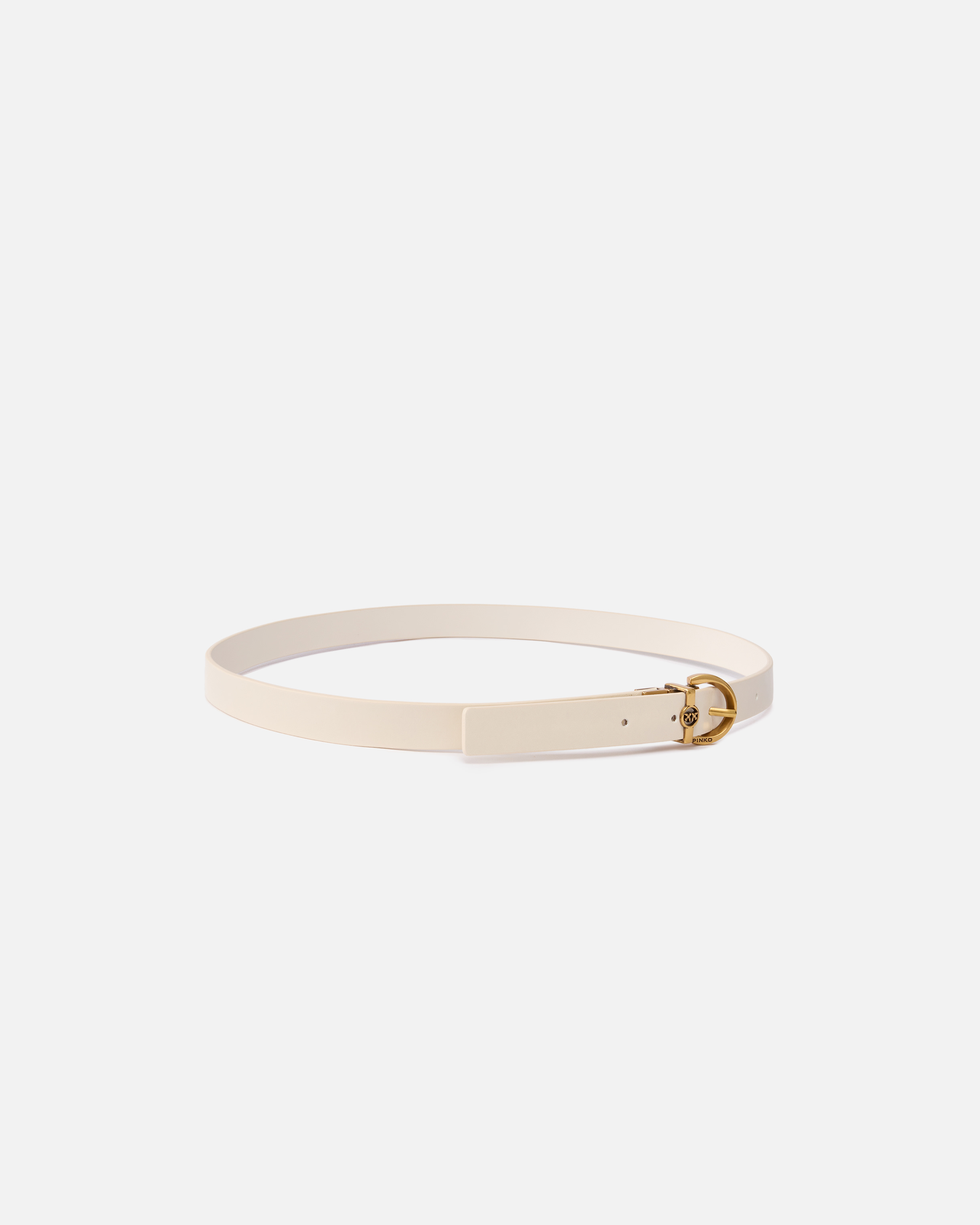 Pinko Buckle-detail Belt In White+white-antique Gold