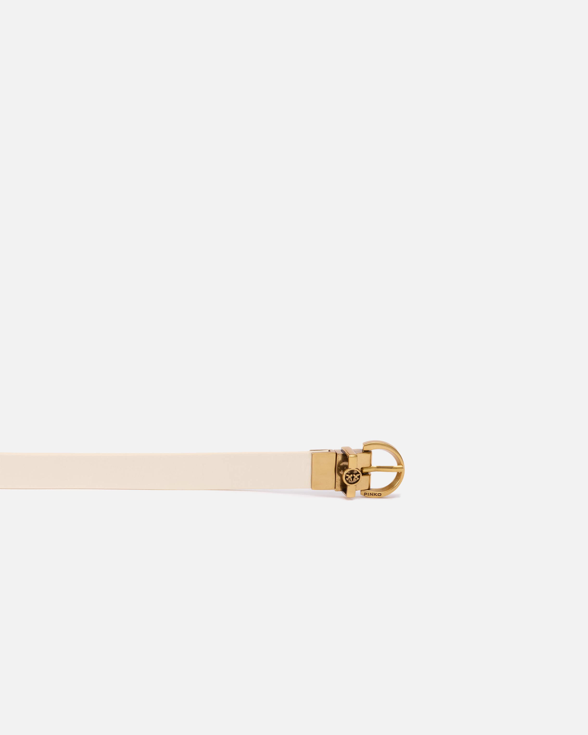 Pinko Buckle-detail Belt In White+white-antique Gold