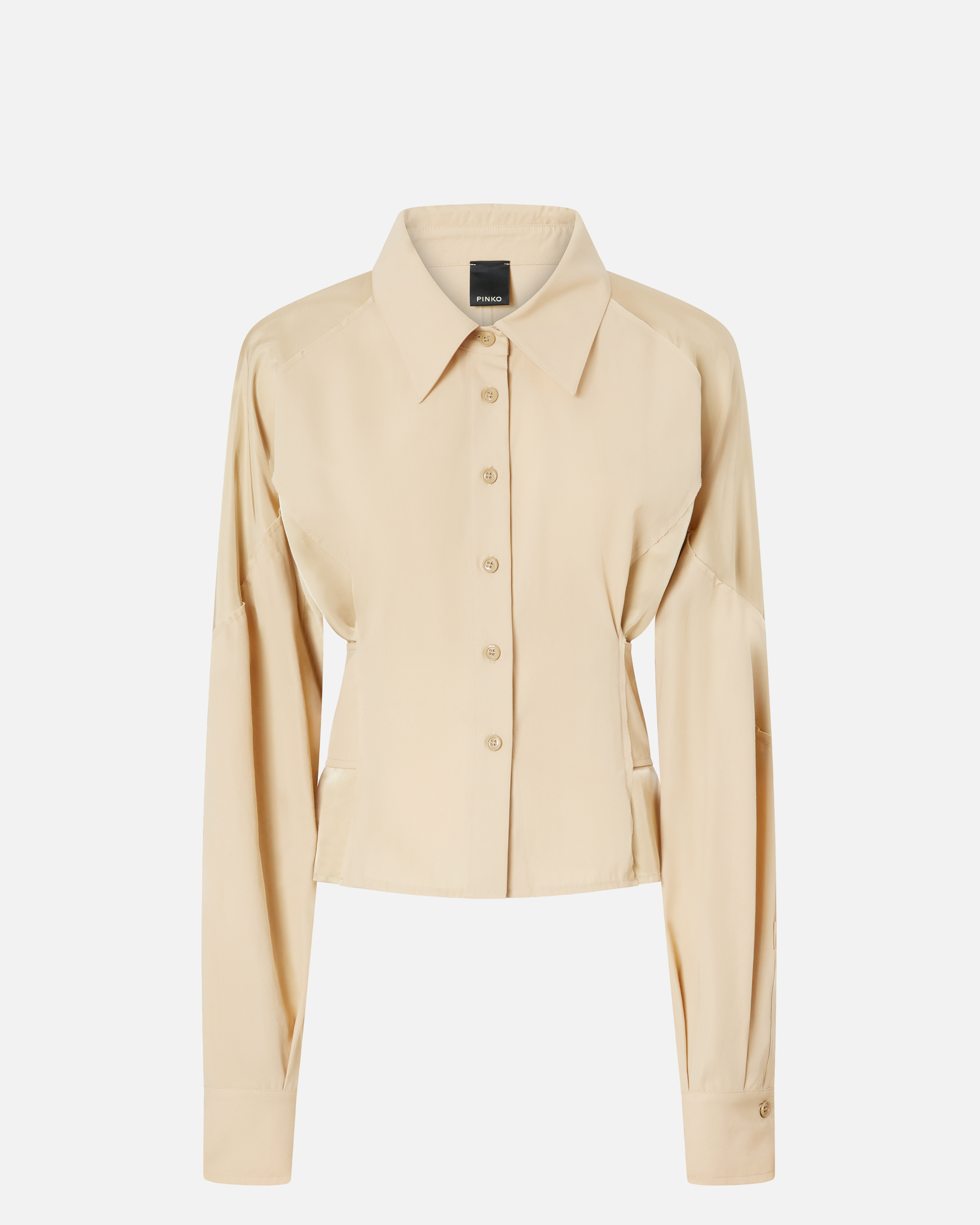 Pinko Habotai And Cotton Shirt With Belt
