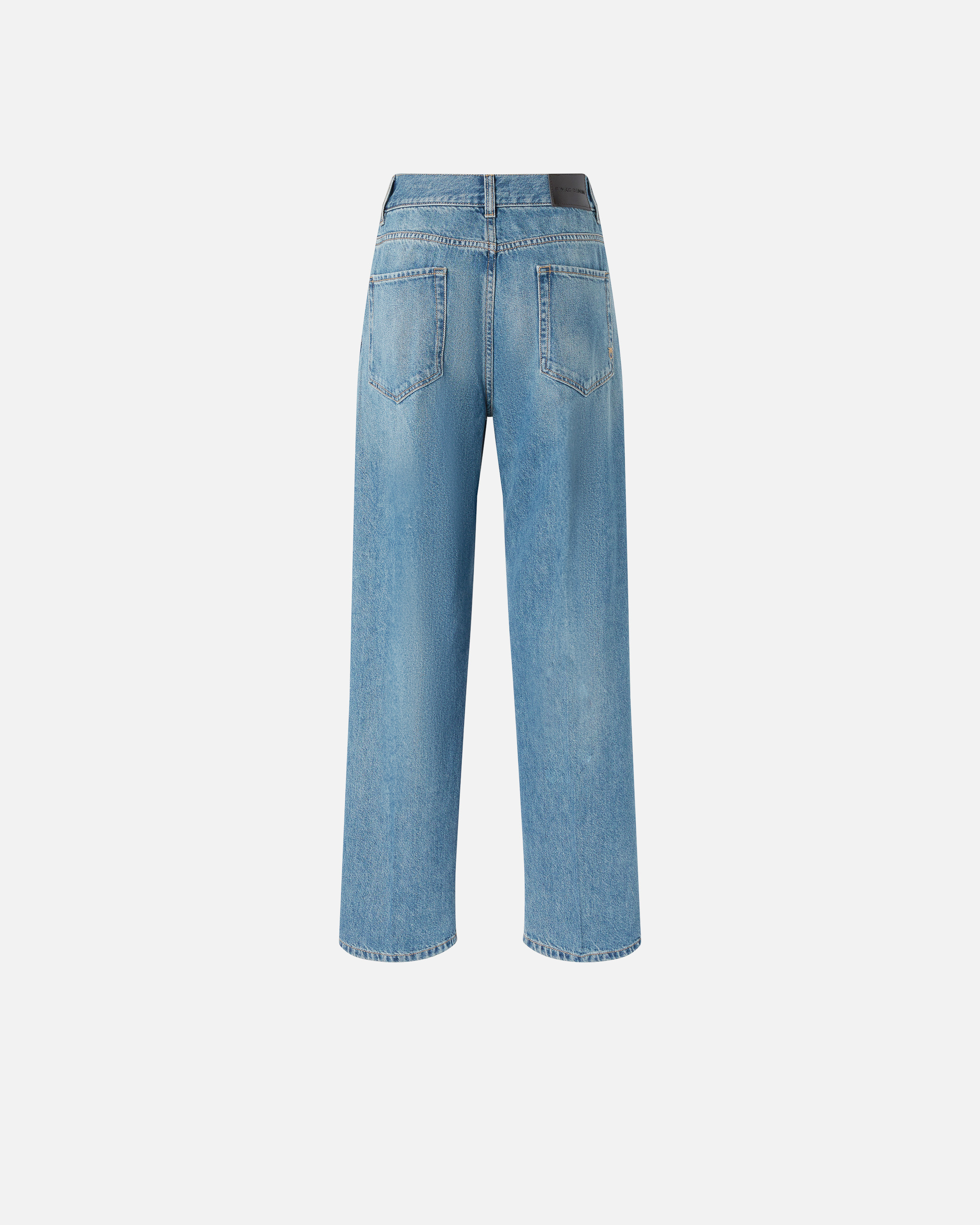 Pinko Baggy Jeans With Front Pleat In Lavaggio Vintage Medio