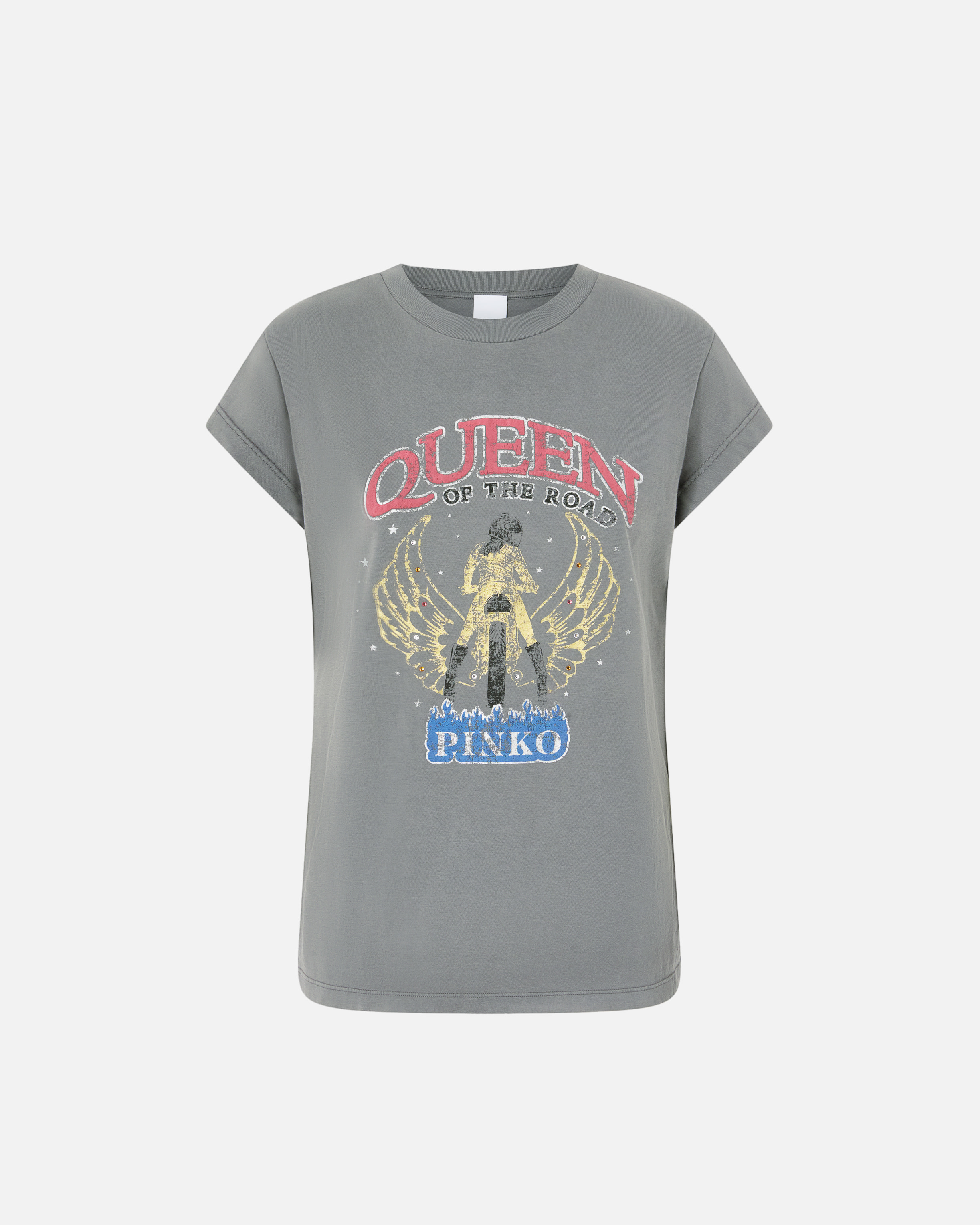 T-shirt stampa motociclista Queen of The Road Pinko