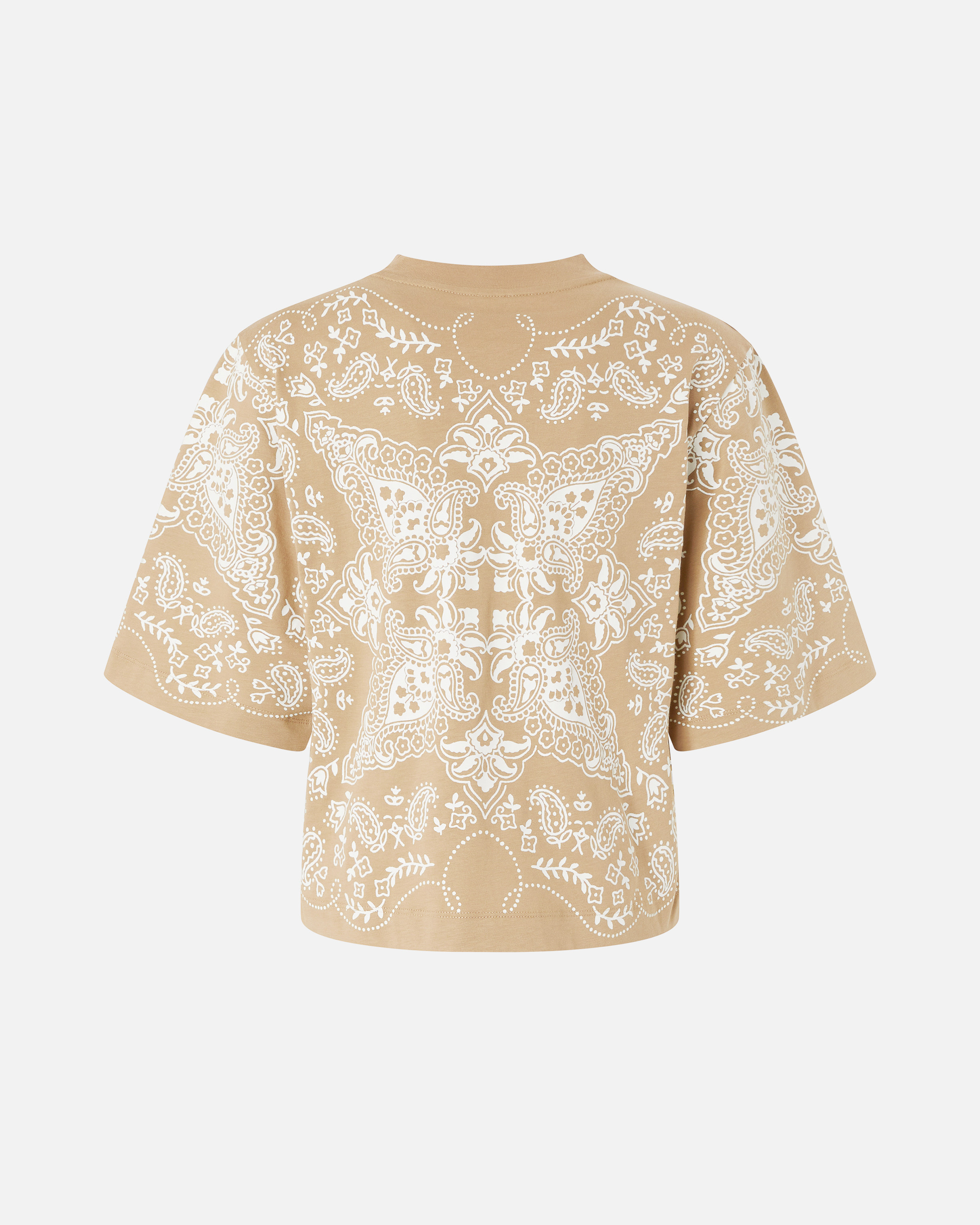 Pinko Printed T-shirt In Multicolore Beige/blanc