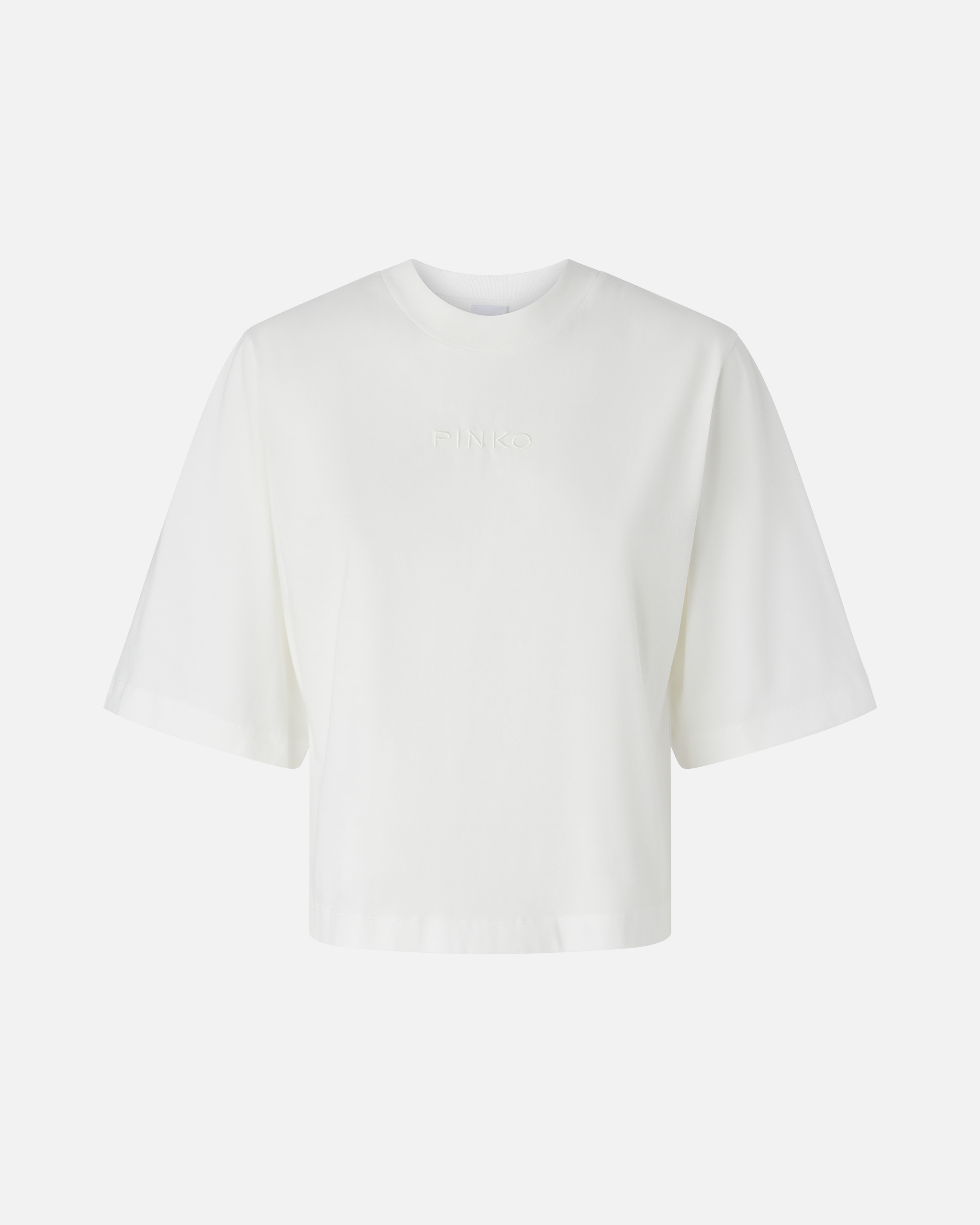 Pinko Boxy Sweater With Wide Short Sleeves In Snow White