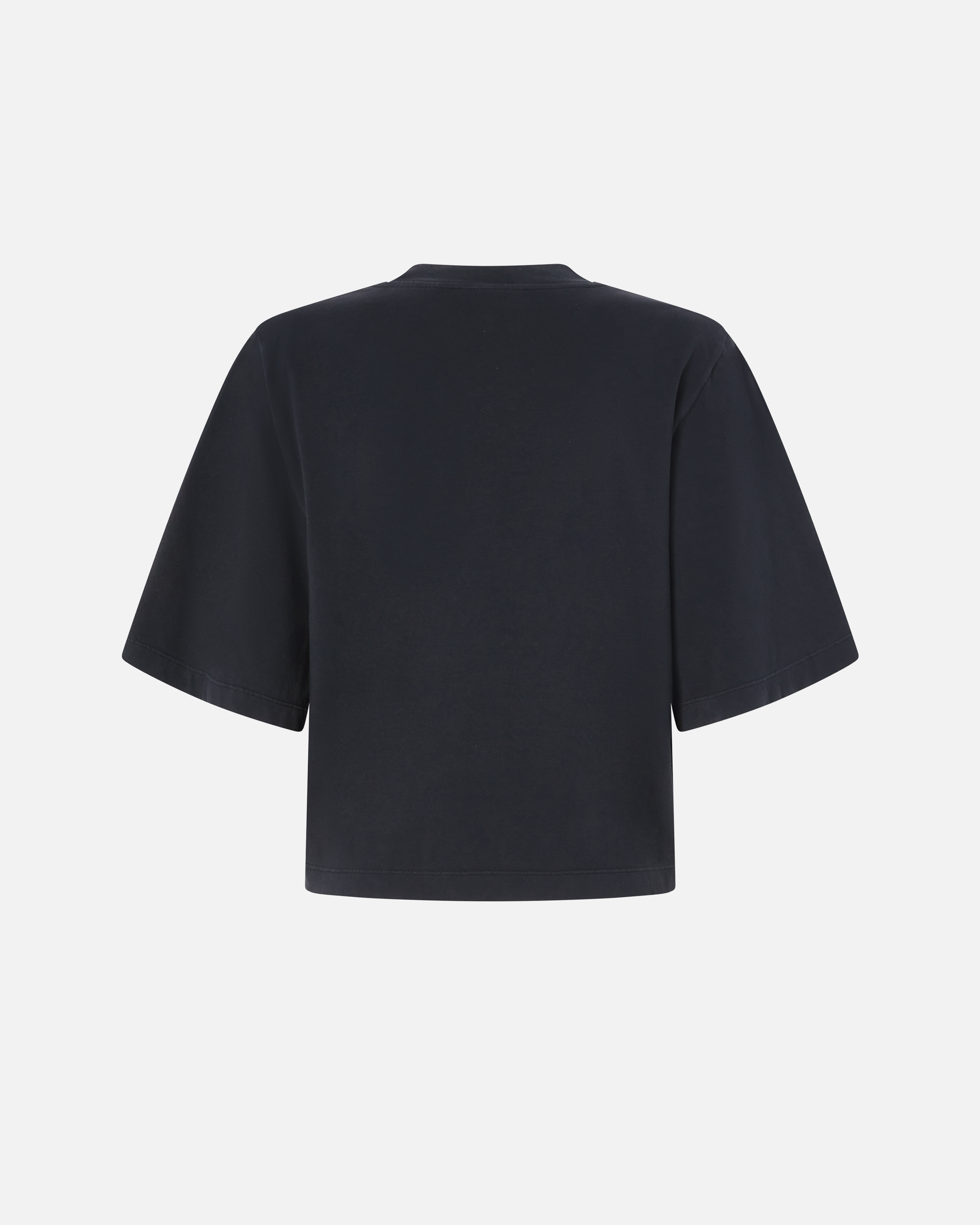 Pinko Boxy Sweater With Wide Short Sleeves In Noir Limousine