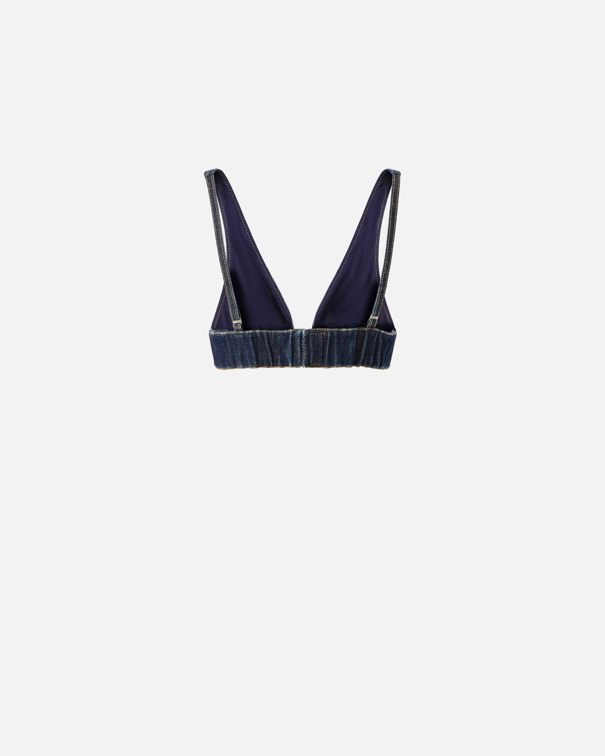 Pinko Denim Crop Top Adjustable Straps In Rinse Wash