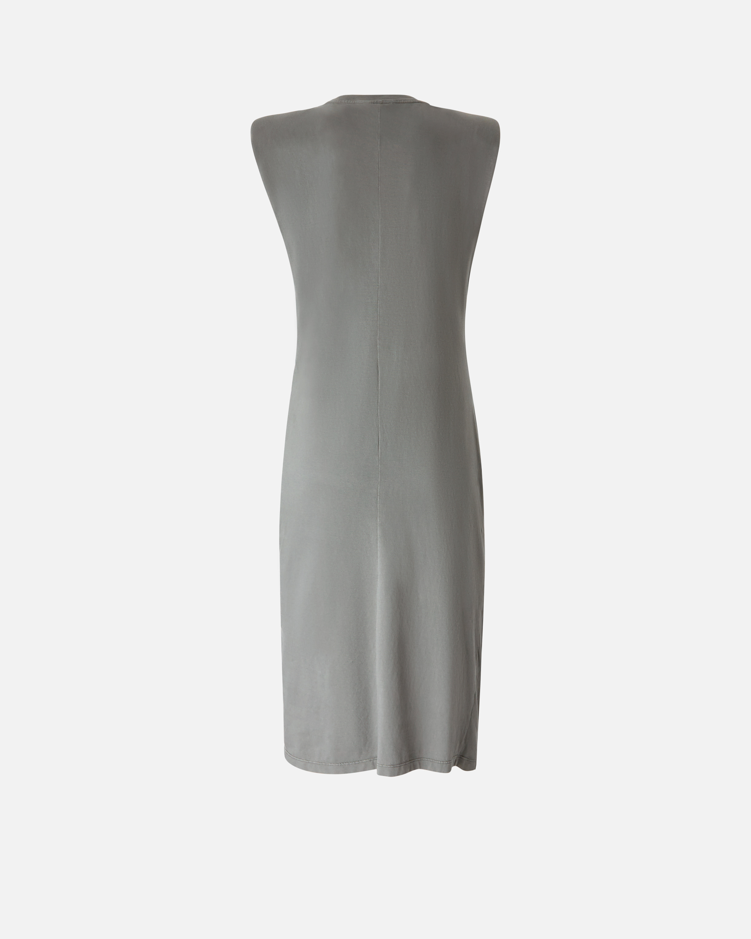 Pinko Knitted Midi Dress With Padded Shoulders In Grey-dark Seagull