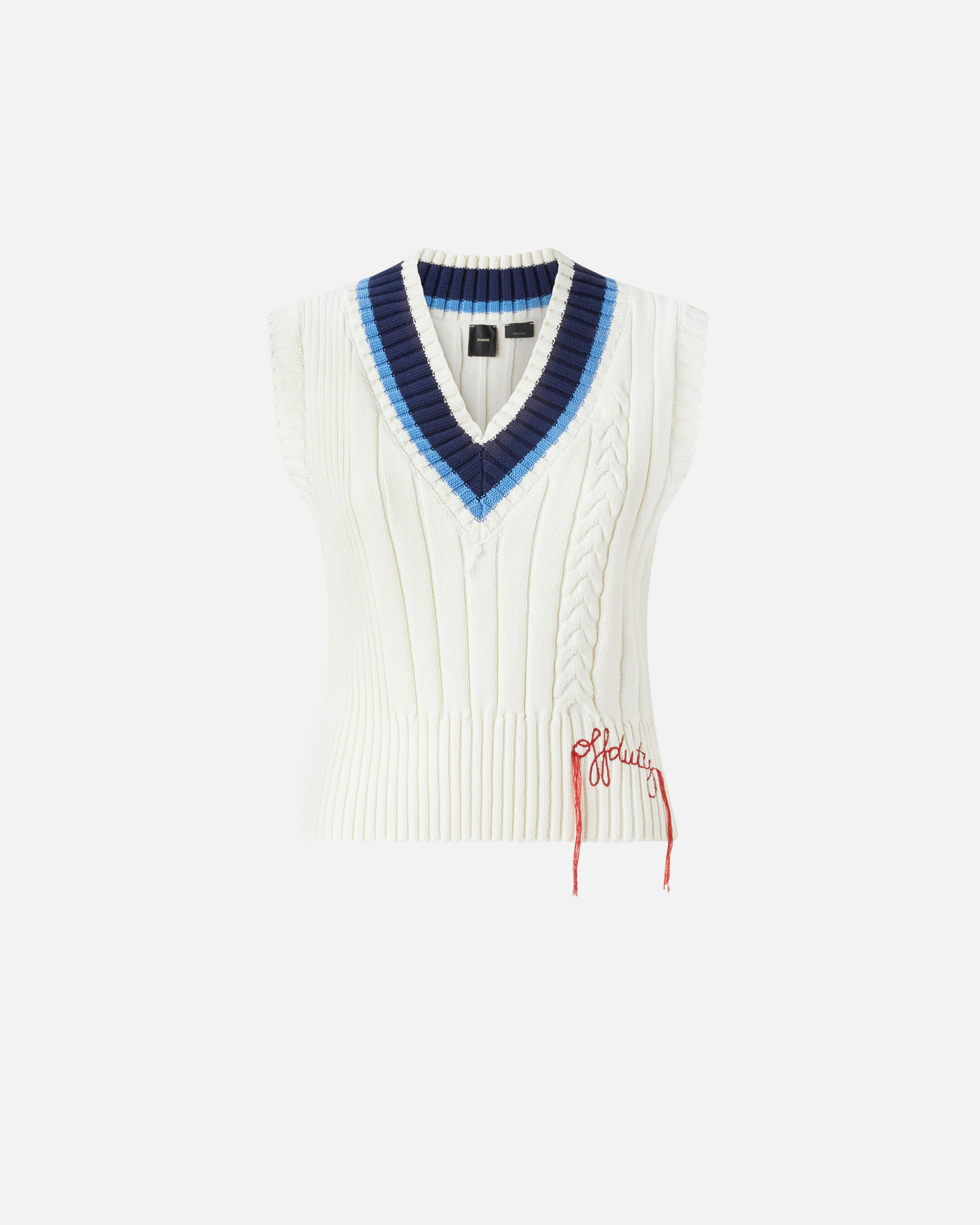 Varsity-style knit vest with embroidery PINKO → Shop Online Varsity-style knit vest with embroidery PINKO → Shop Online